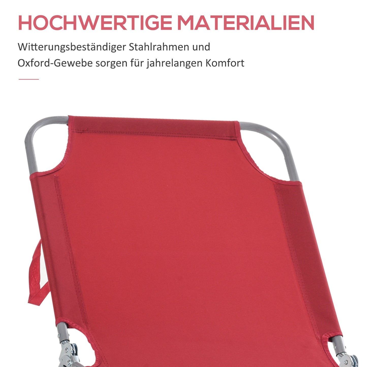 Folding deckchair, 5-position adjustable, weatherproof
