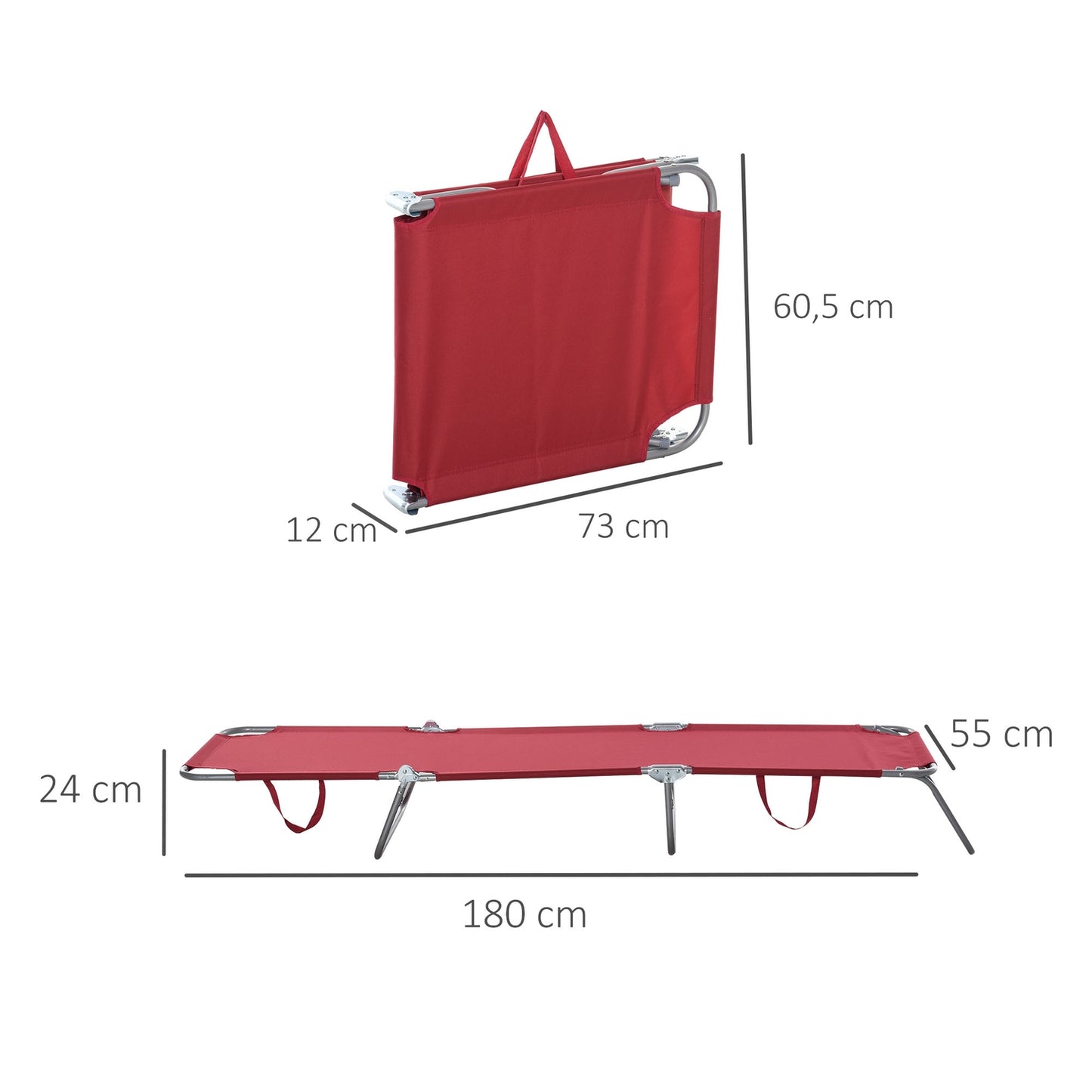Folding deckchair, 5-position adjustable, weatherproof