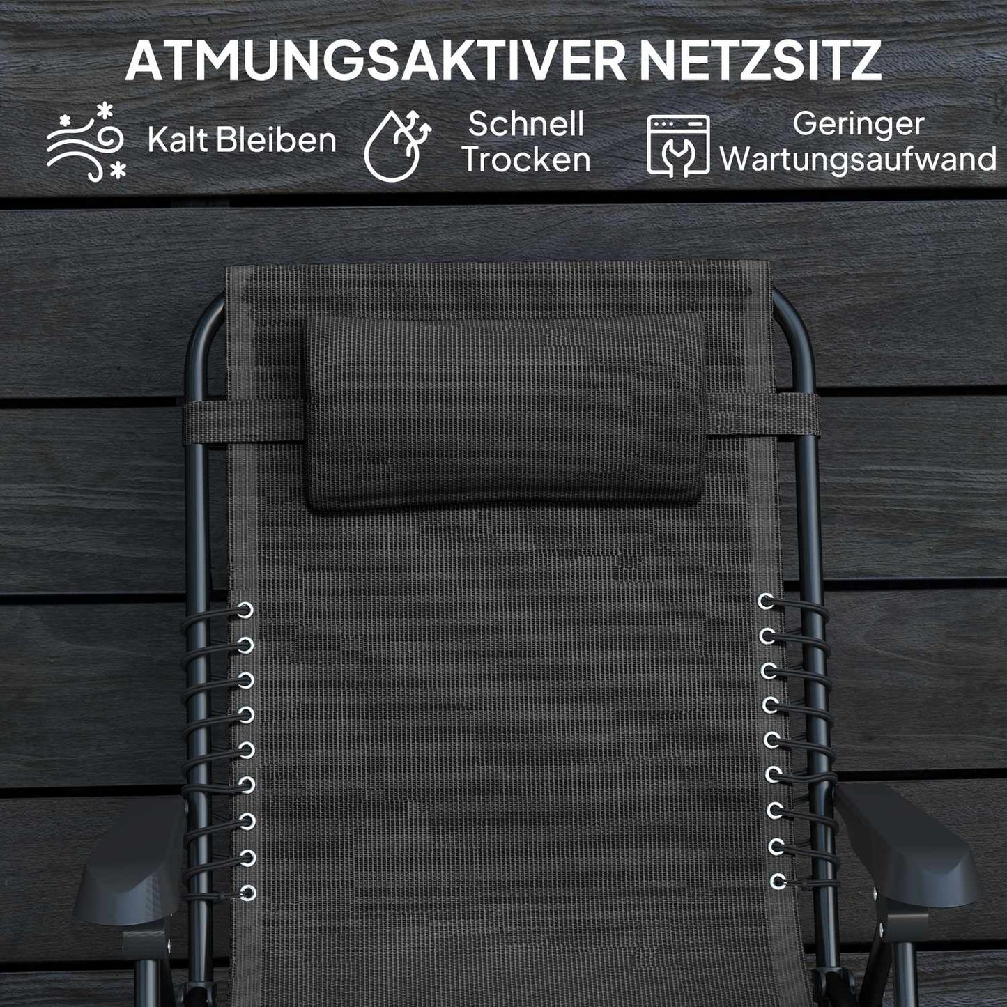 Folding sun lounger, adjustable, weatherproof, 120 kg capacity