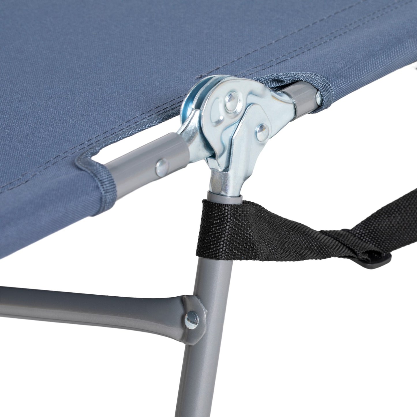 Folding sun lounger with reading window, adjustable and weatherproof