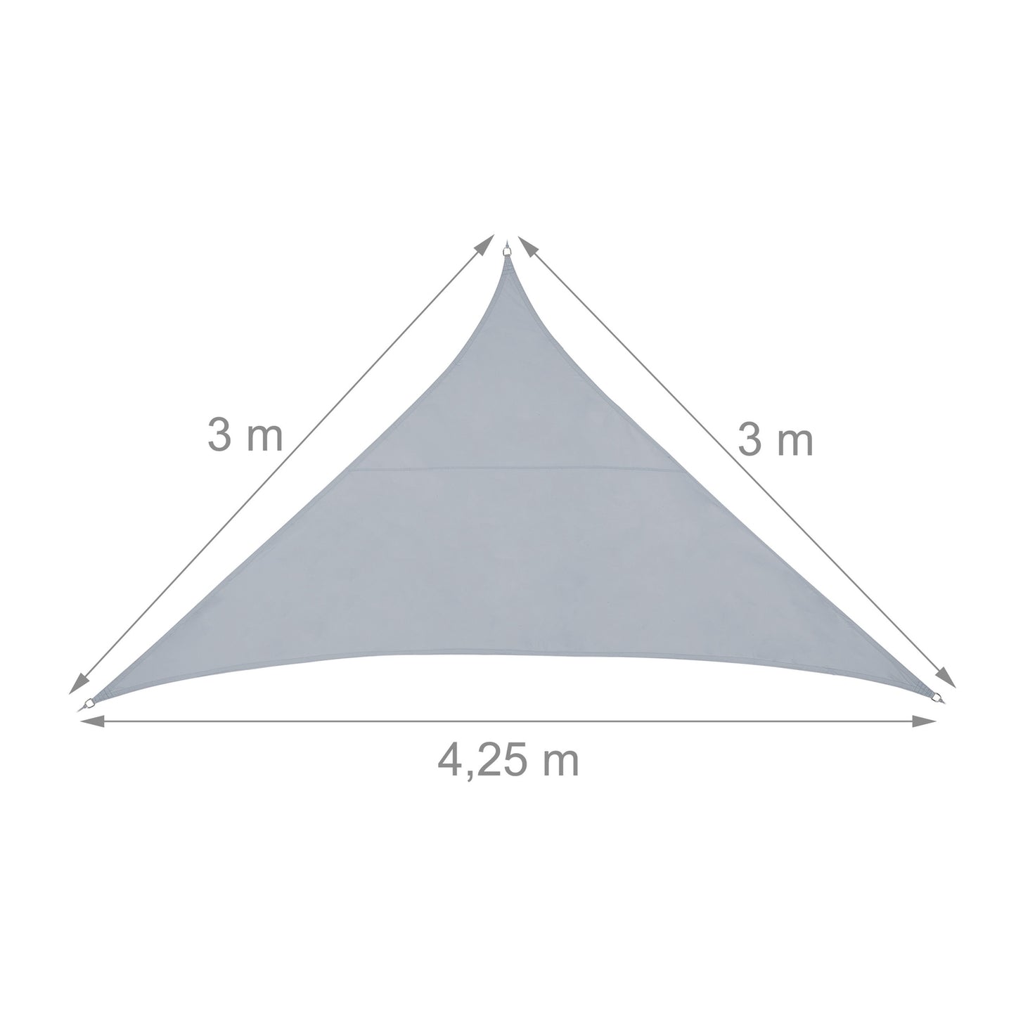 Sun sail polyester triangular light grey