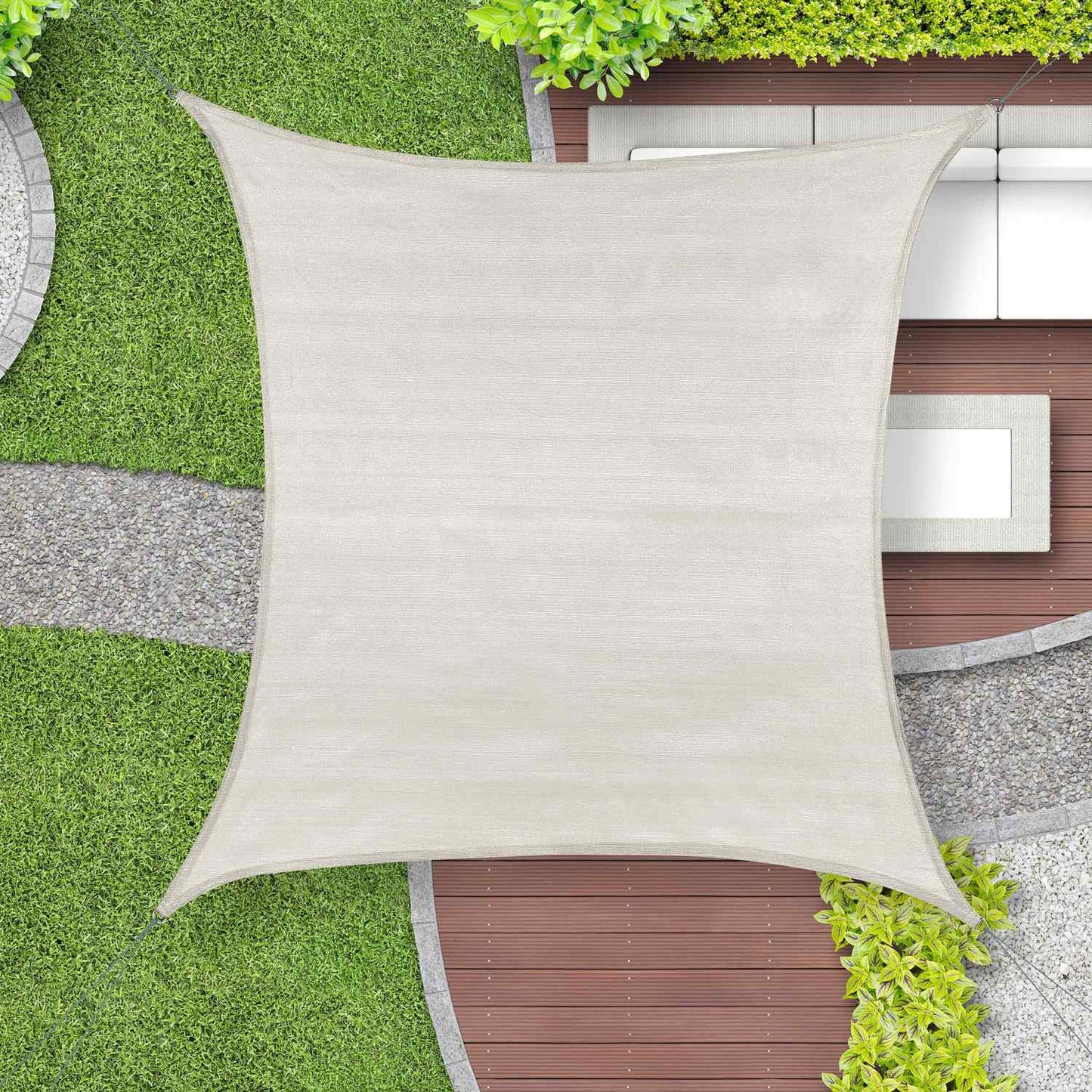 Sun sail polyethylene square gray