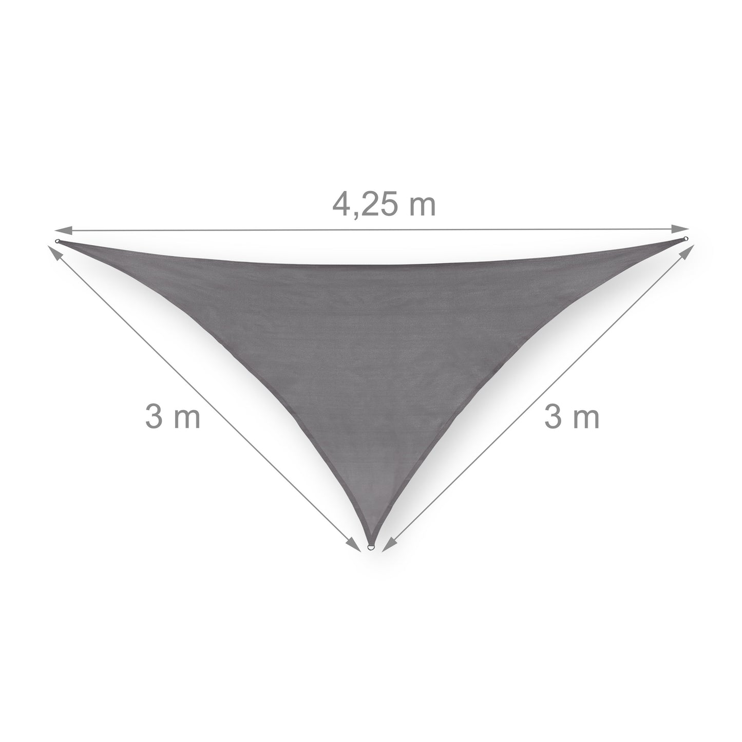 Sun sail polyethylene triangular gray