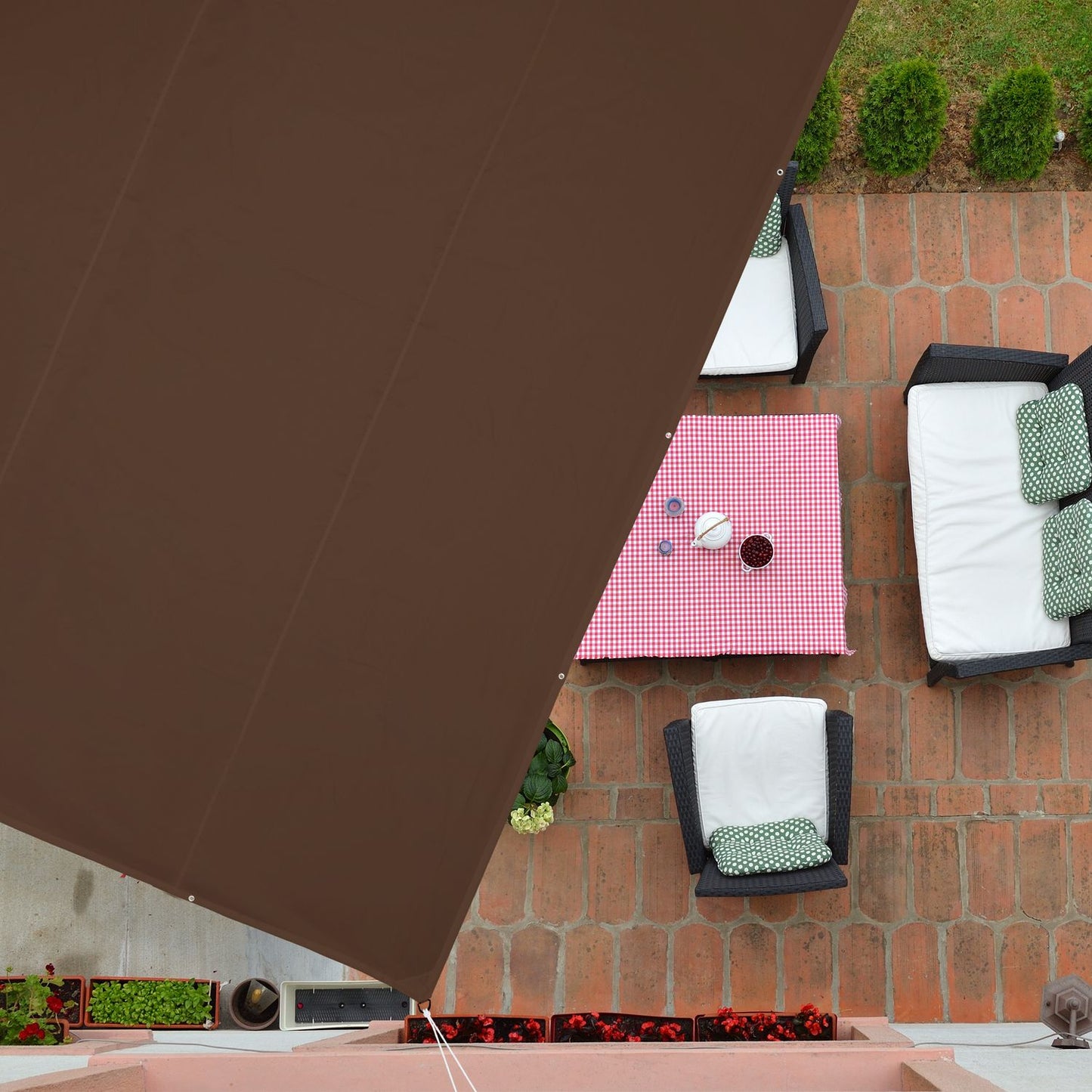Sun sail rectangular brown