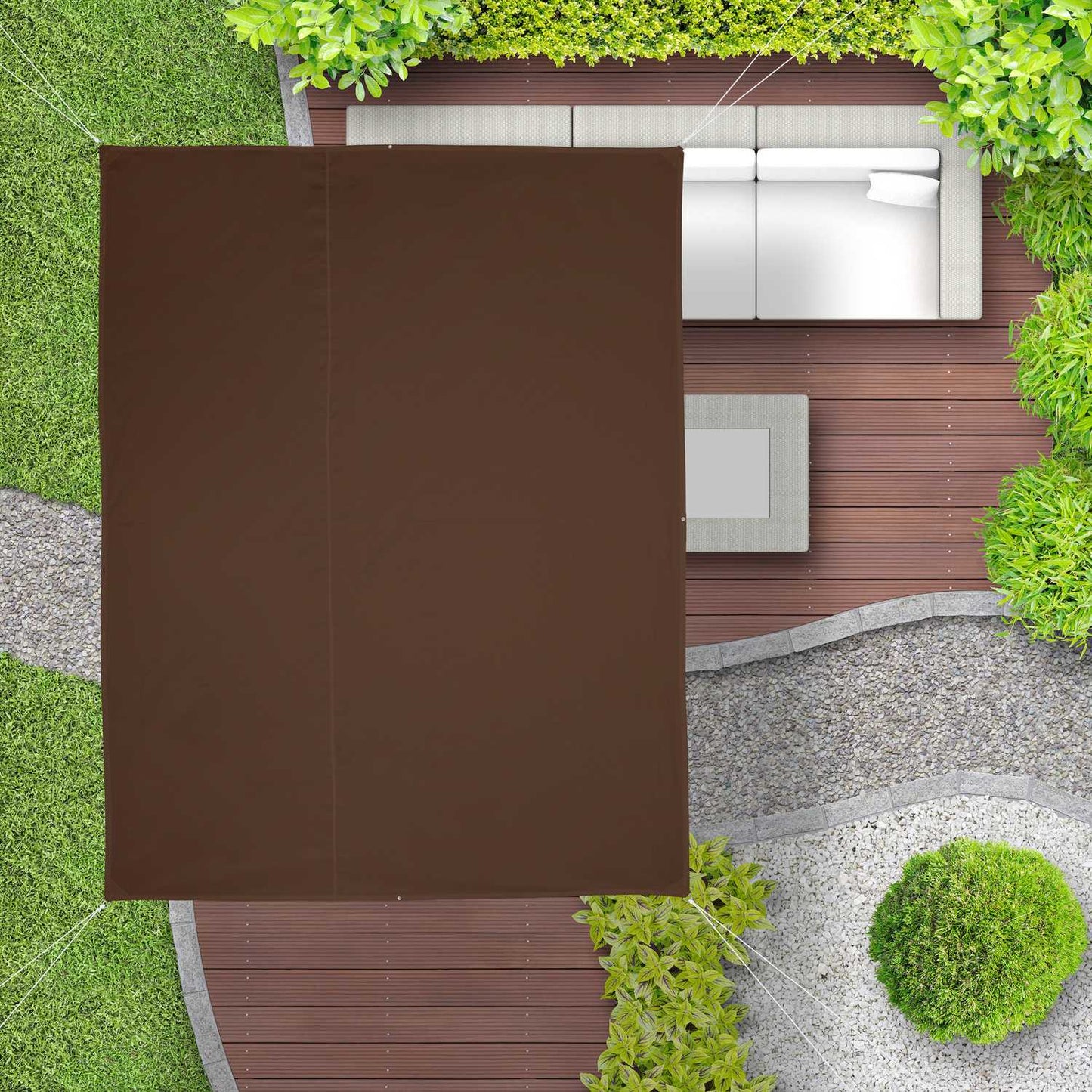 Sun sail rectangular brown