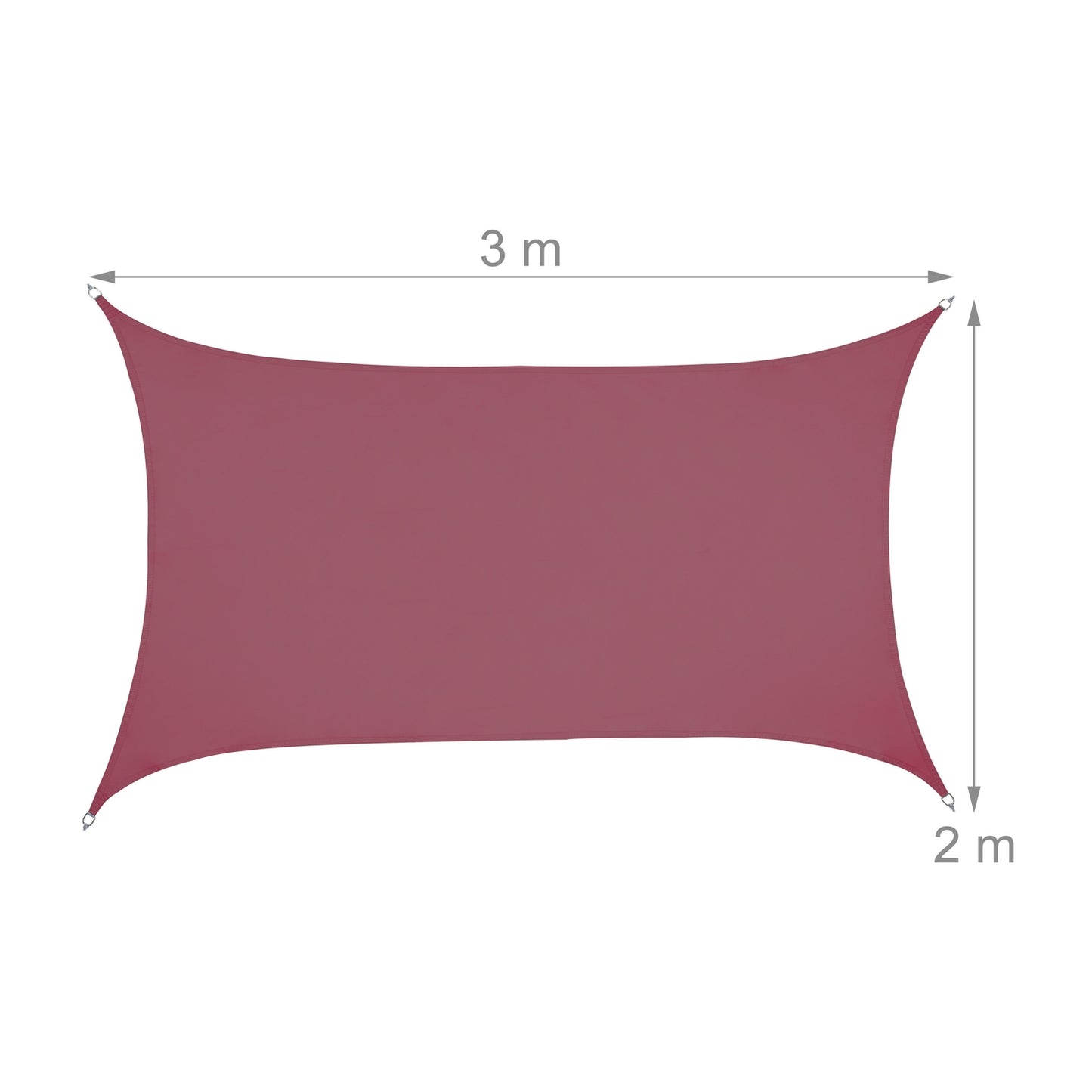 Sun sail rectangular burgundy