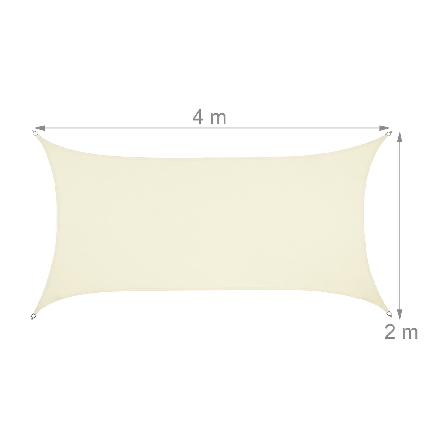 Sun sail rectangular cream colored