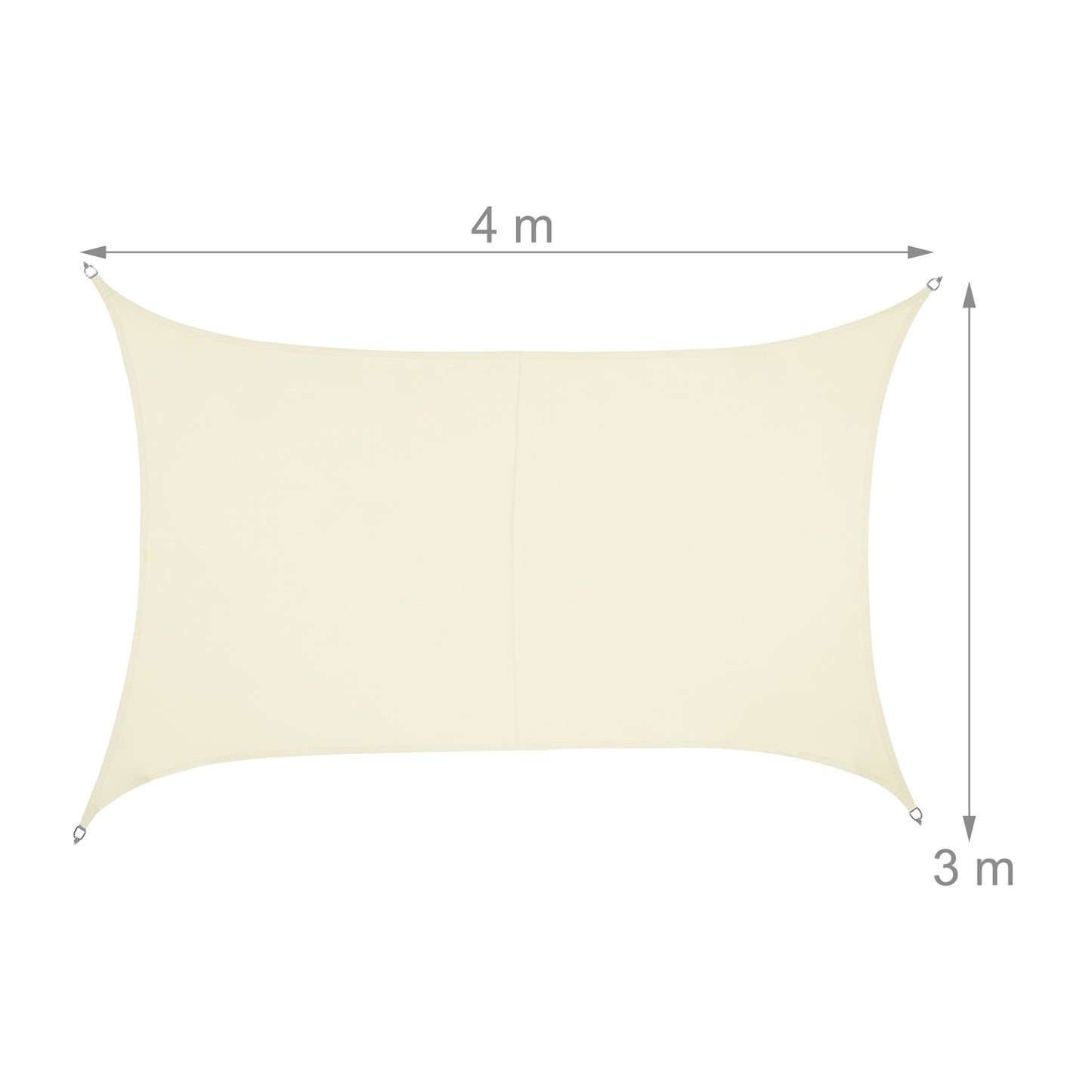 Sun sail rectangular cream colored