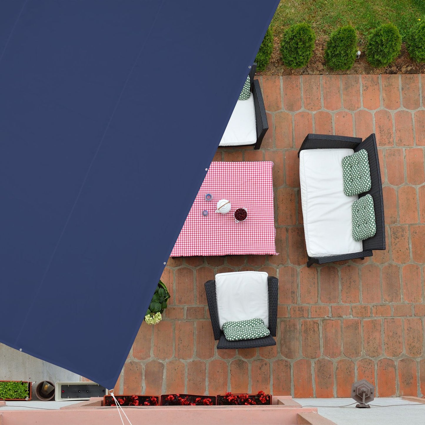 Sun sail rectangular dark blue