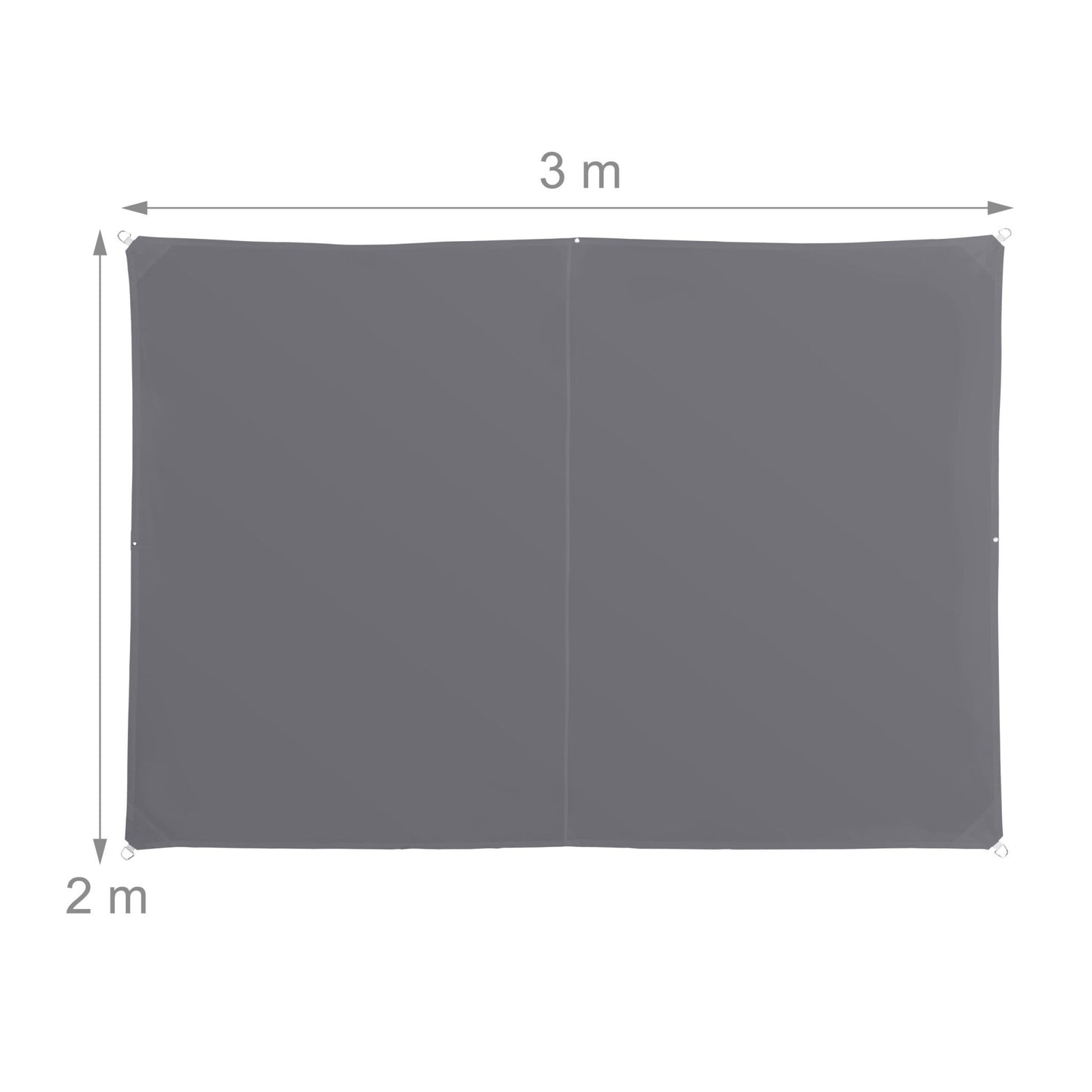 Sun sail rectangular grey