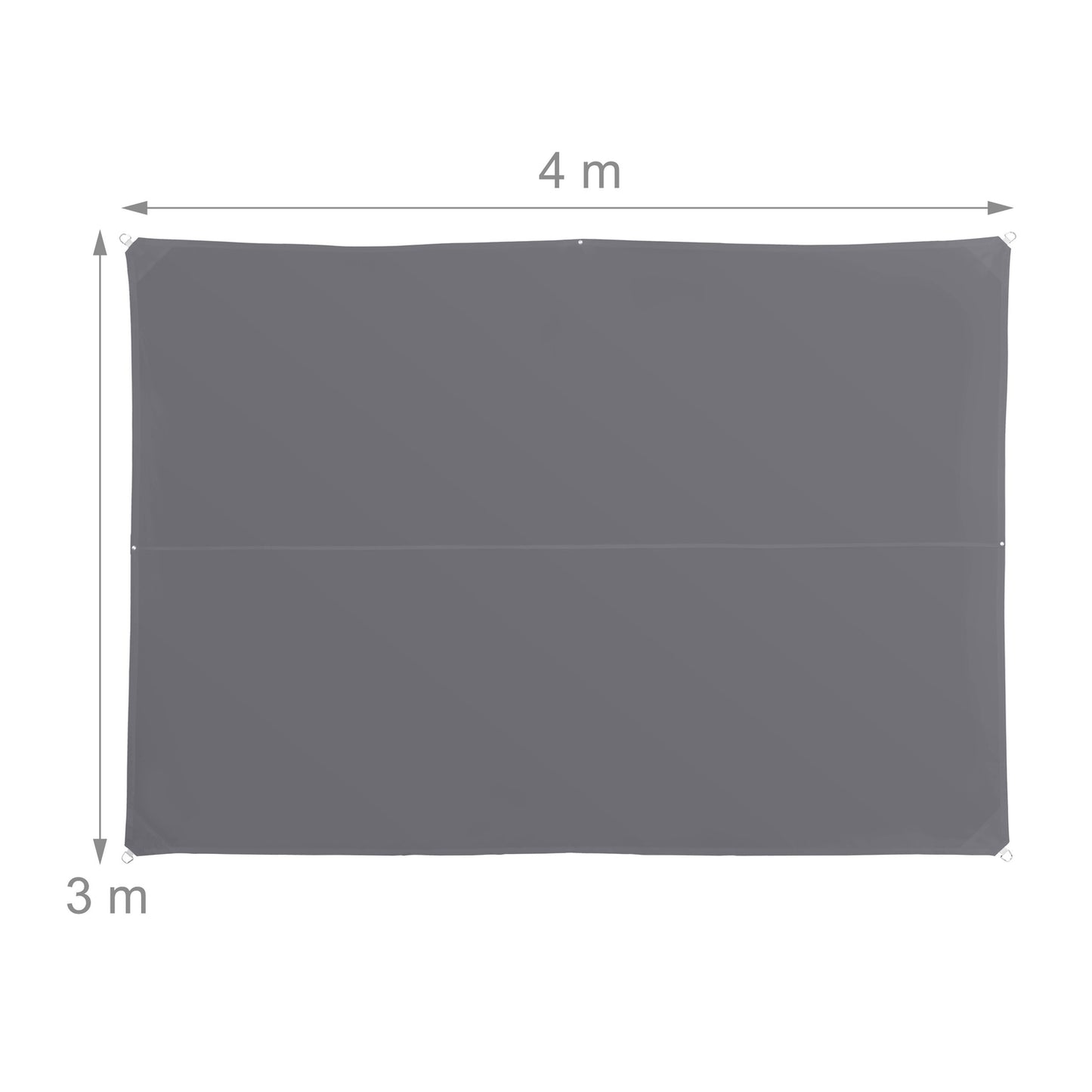 Sun sail rectangular grey