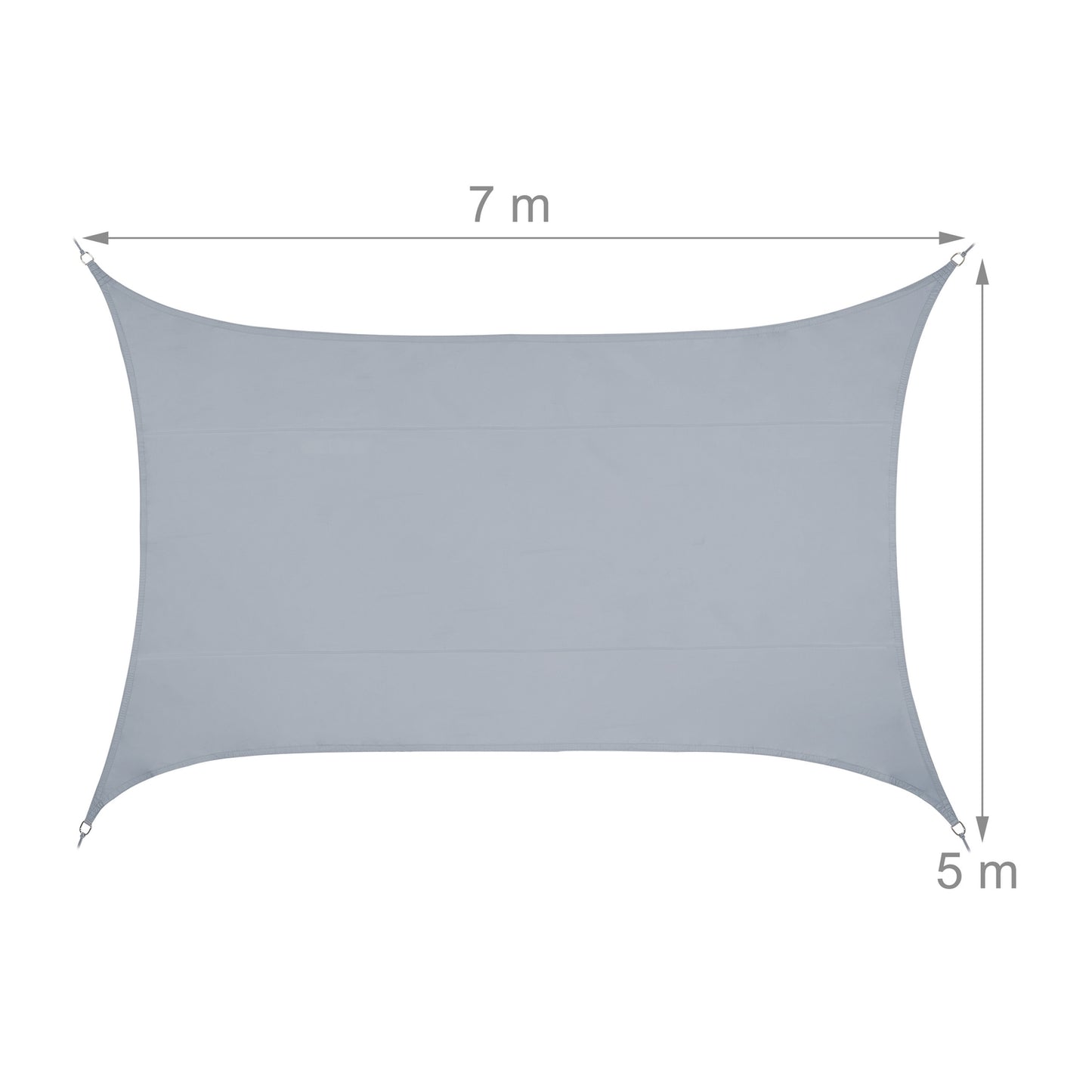 Sun sail rectangular light grey