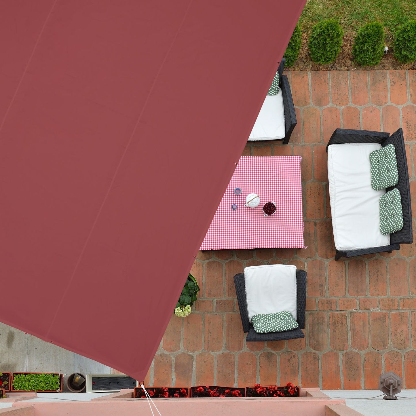 Sun sail rectangular maroon