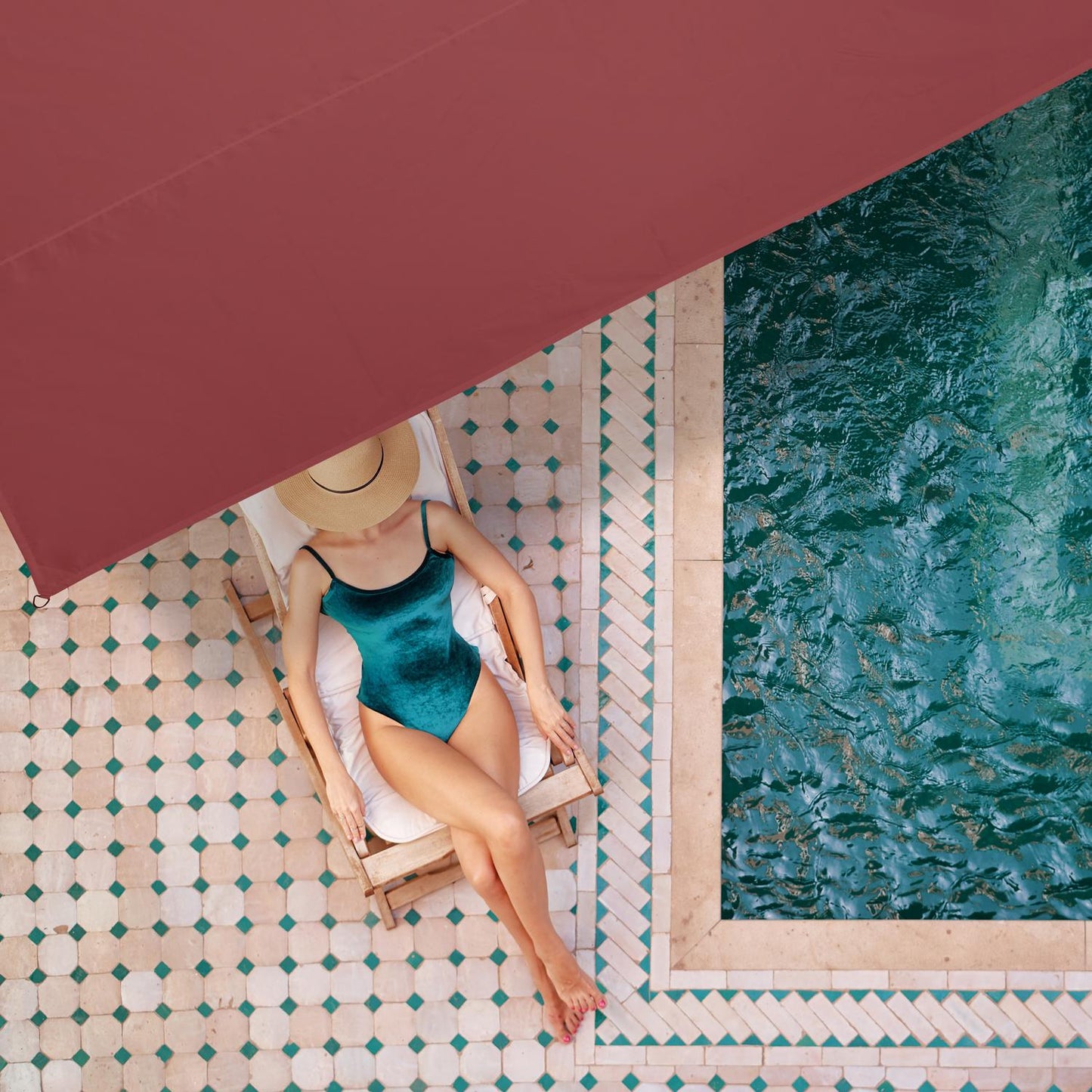 Sun sail rectangular maroon