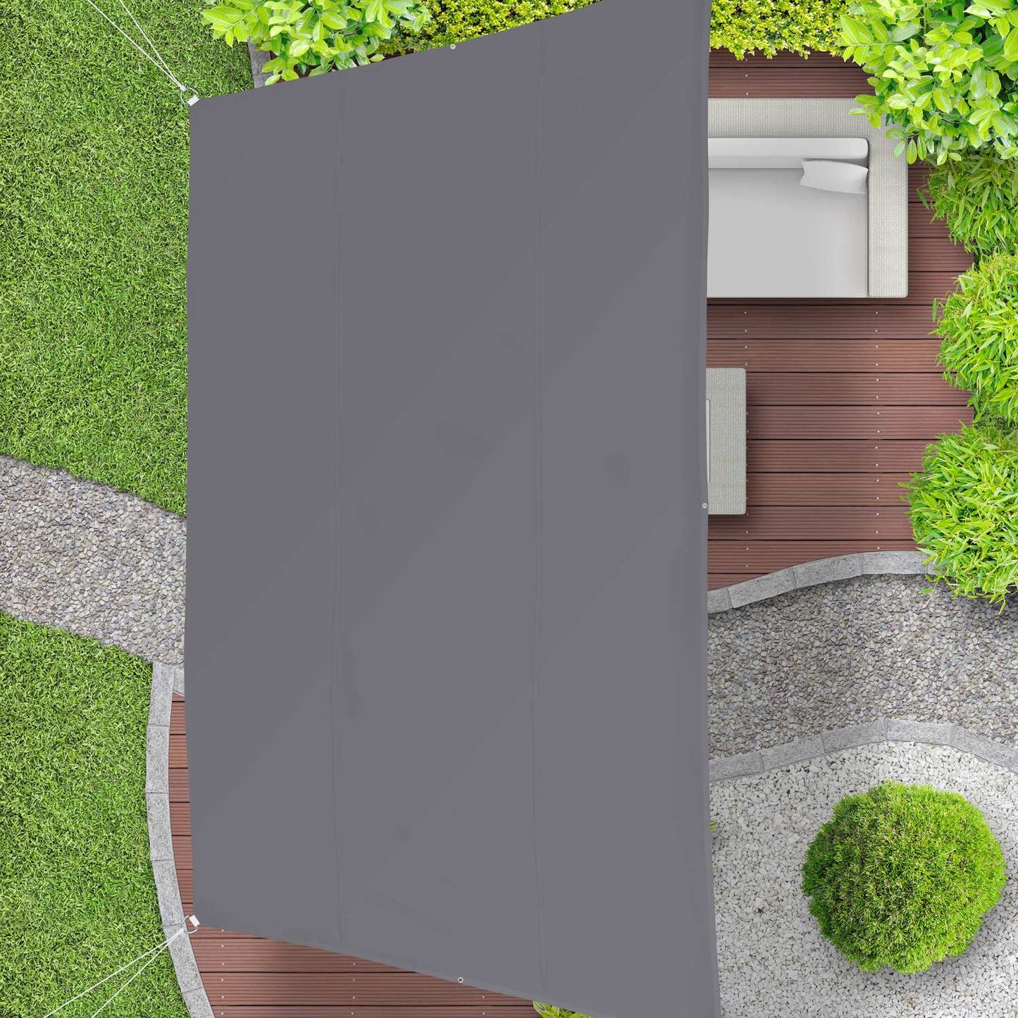 Sun sail trapezoidal gray