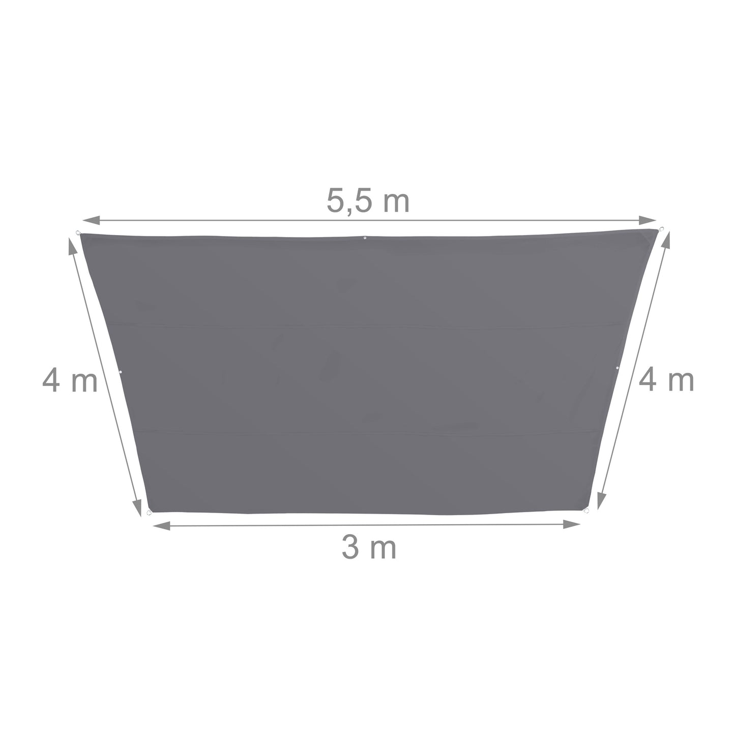 Sun sail trapezoidal gray