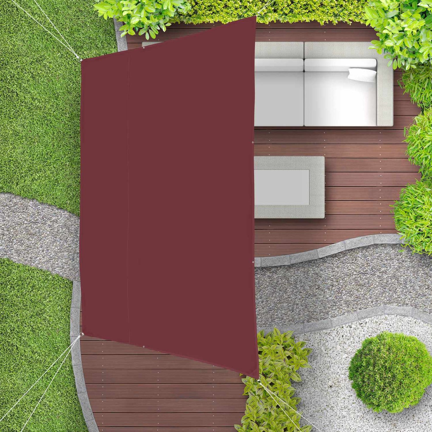 Sun sail trapezoidal maroon