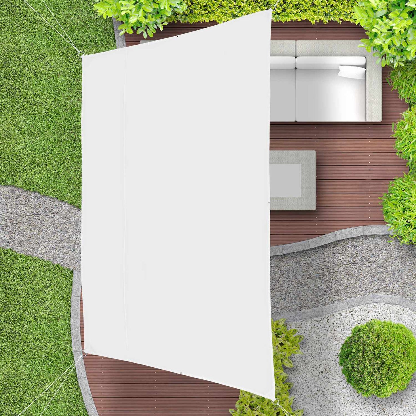 Sun sail trapezoidal white
