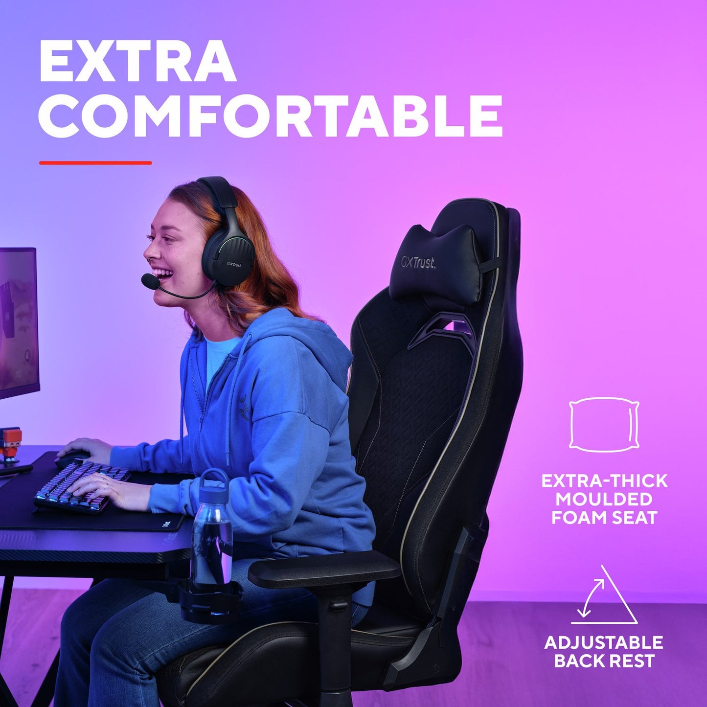 Superman Gaming Chair, Adjustable Lumbar Support, 4D Armrests