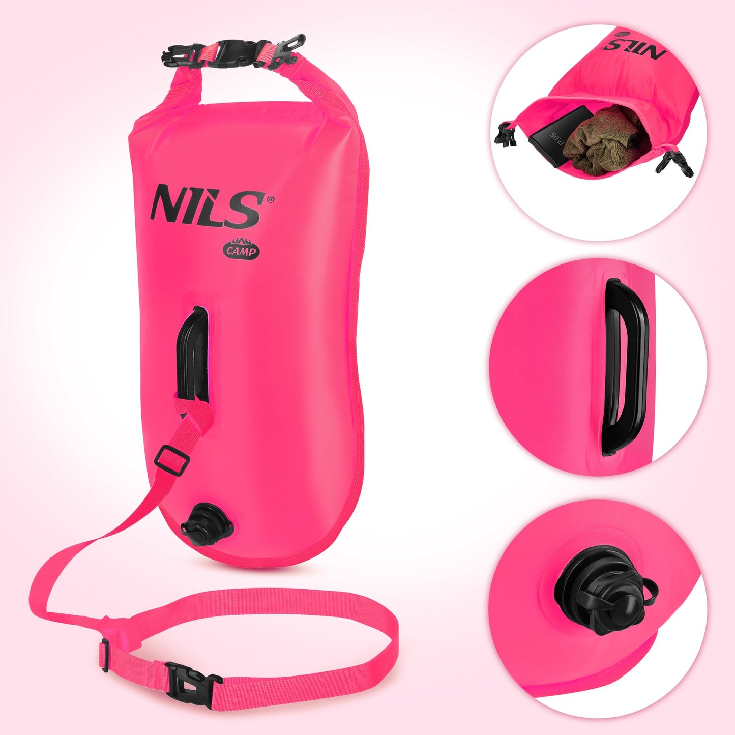 Swimming Safety Buoy With 28L Dry Bag, Backpack