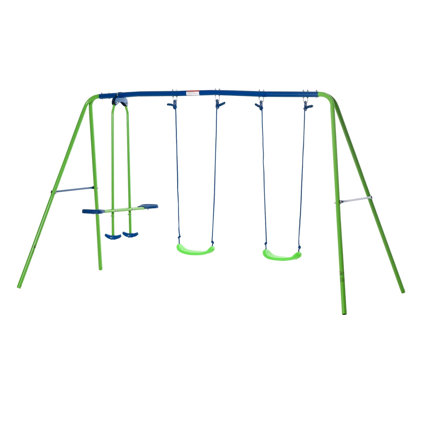 Swing set with 2 swings and face-to-face seat - metal structure, corrosion resistant