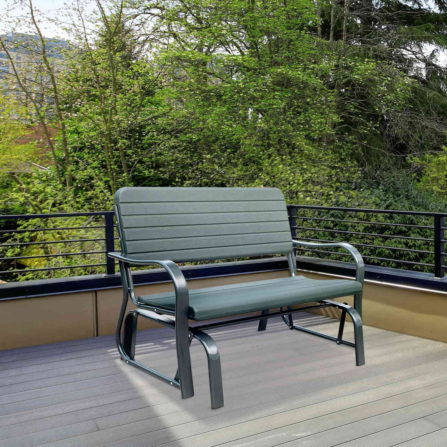 Metal garden swing bench - 2-seater for outdoor relaxation