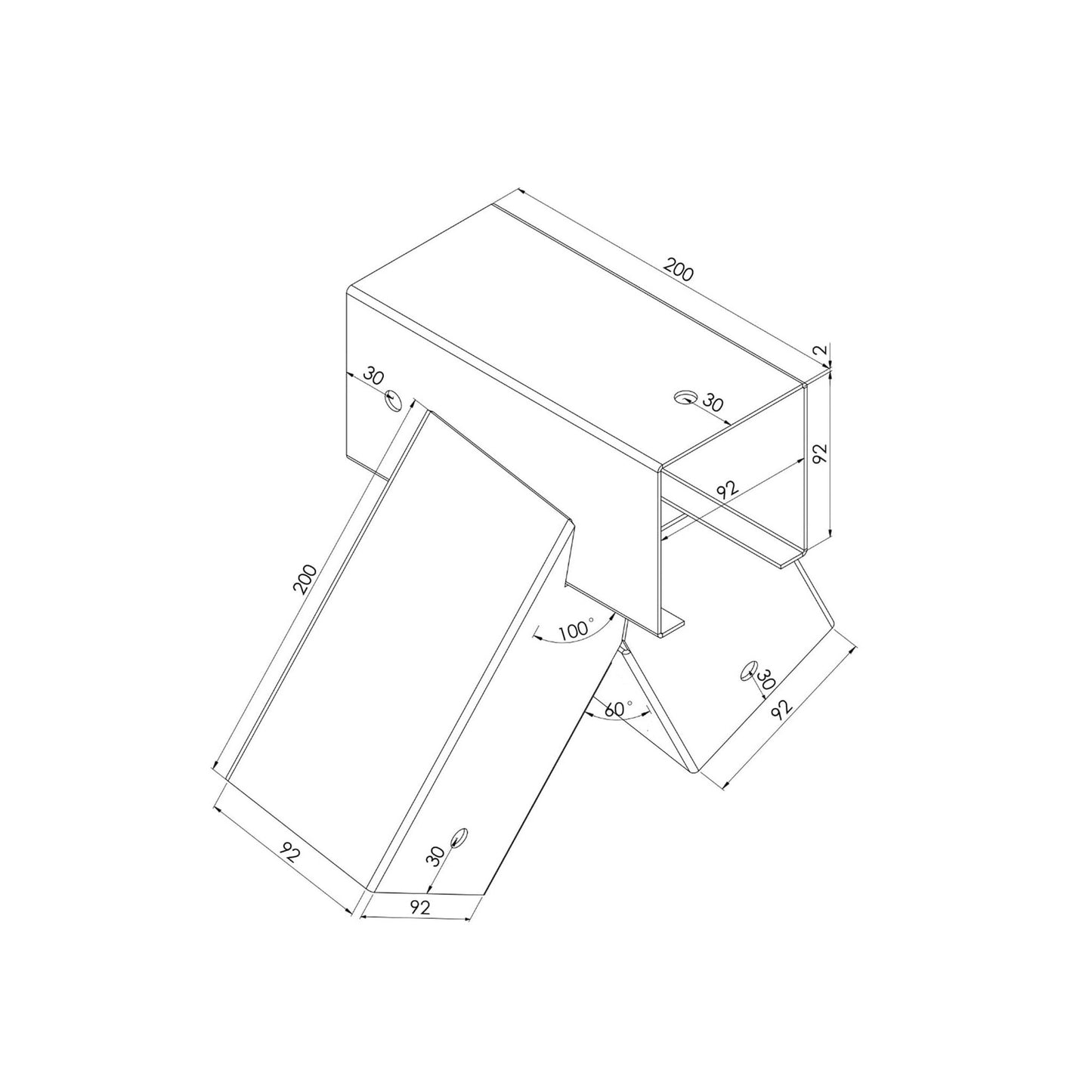 Swing Bracket, A-Shape, Steel, 90x90 mm Posts
