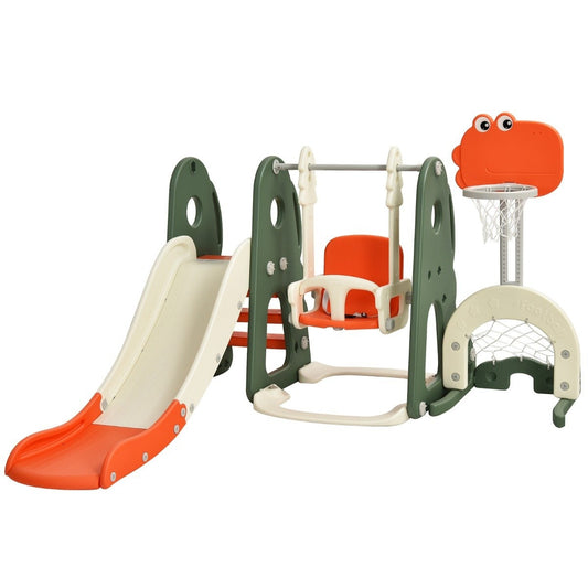 Swing frame slide and swing set for toddlers 172 x 182 x 108-120 cm orange