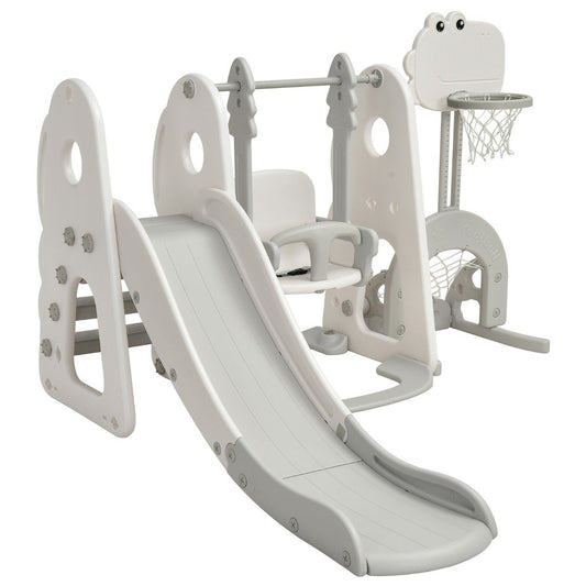 Swing frame slide and swing set for toddlers 172 x 182 x 108-120 cm white