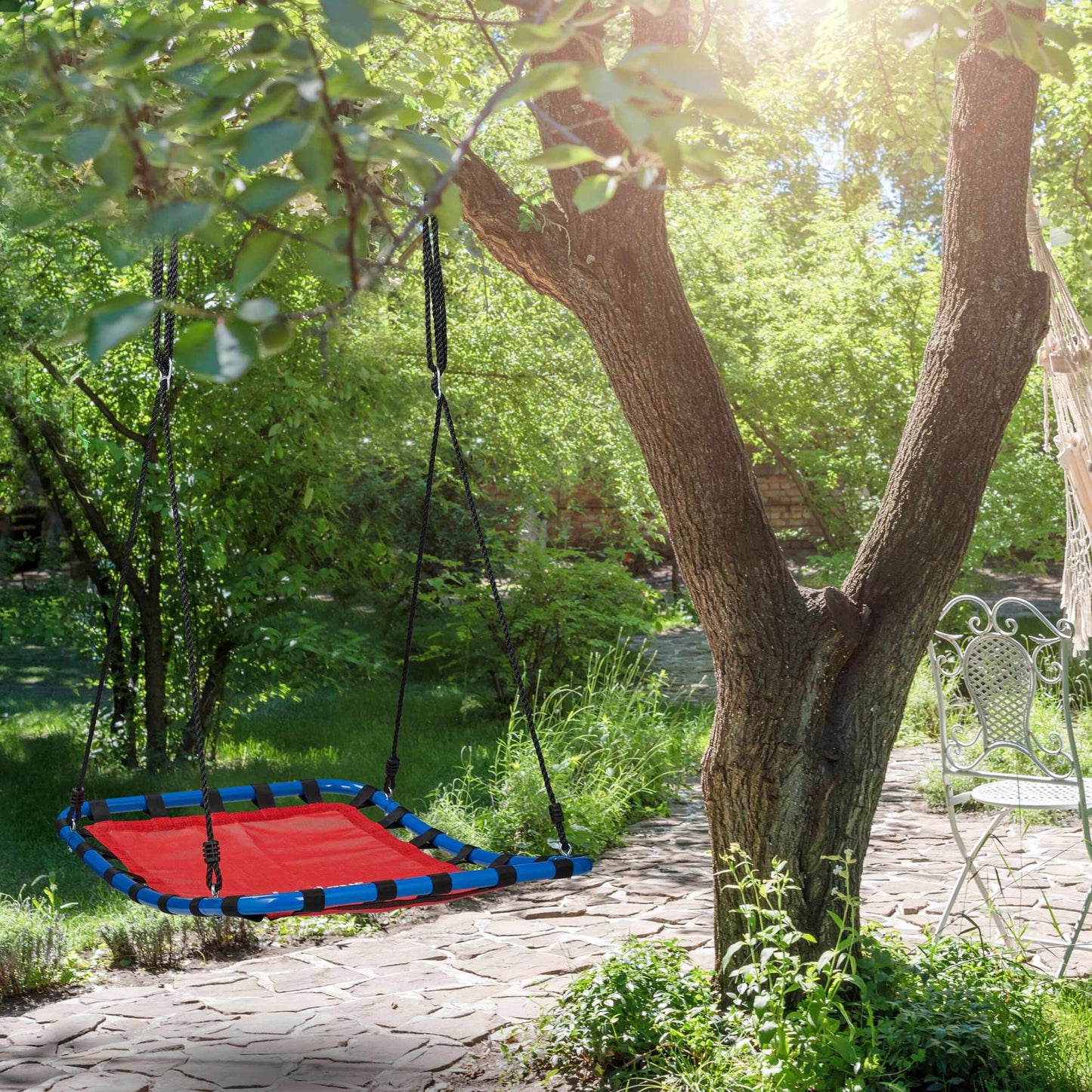 Swing with square nest in red