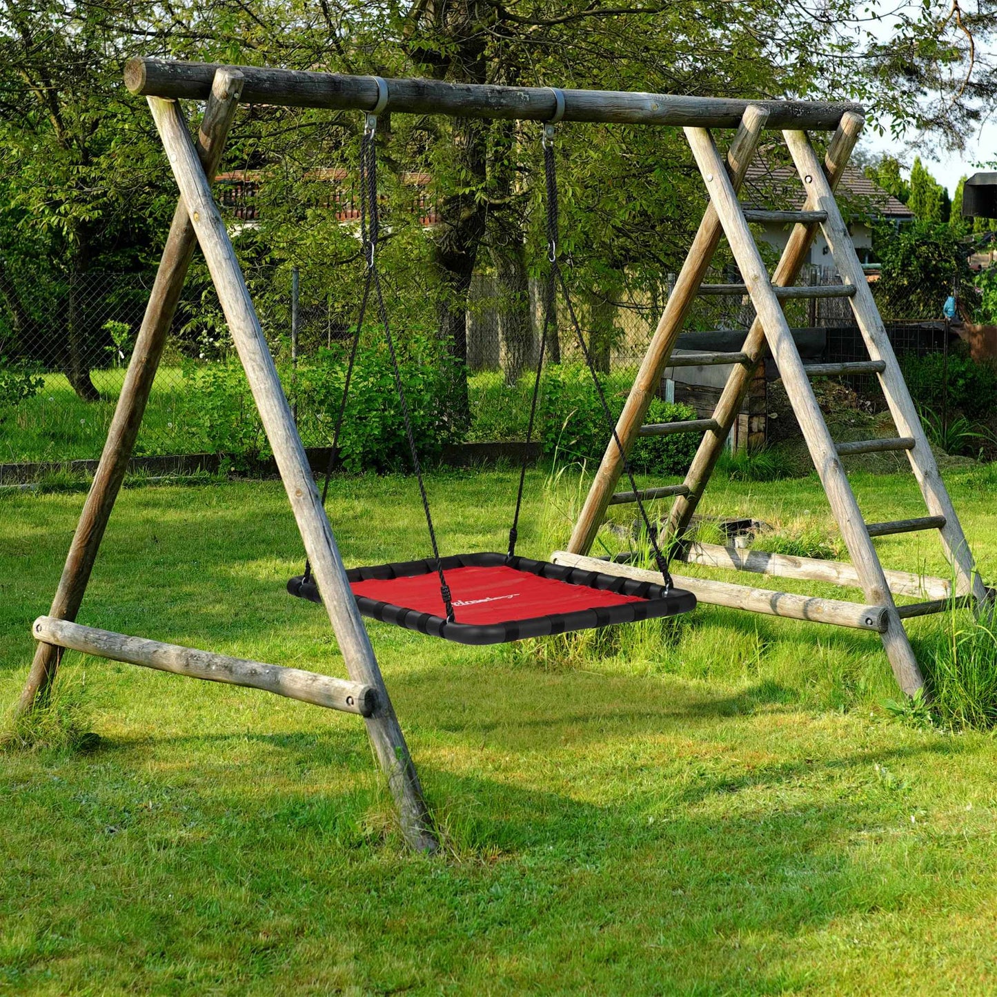 Swing with square nest in red