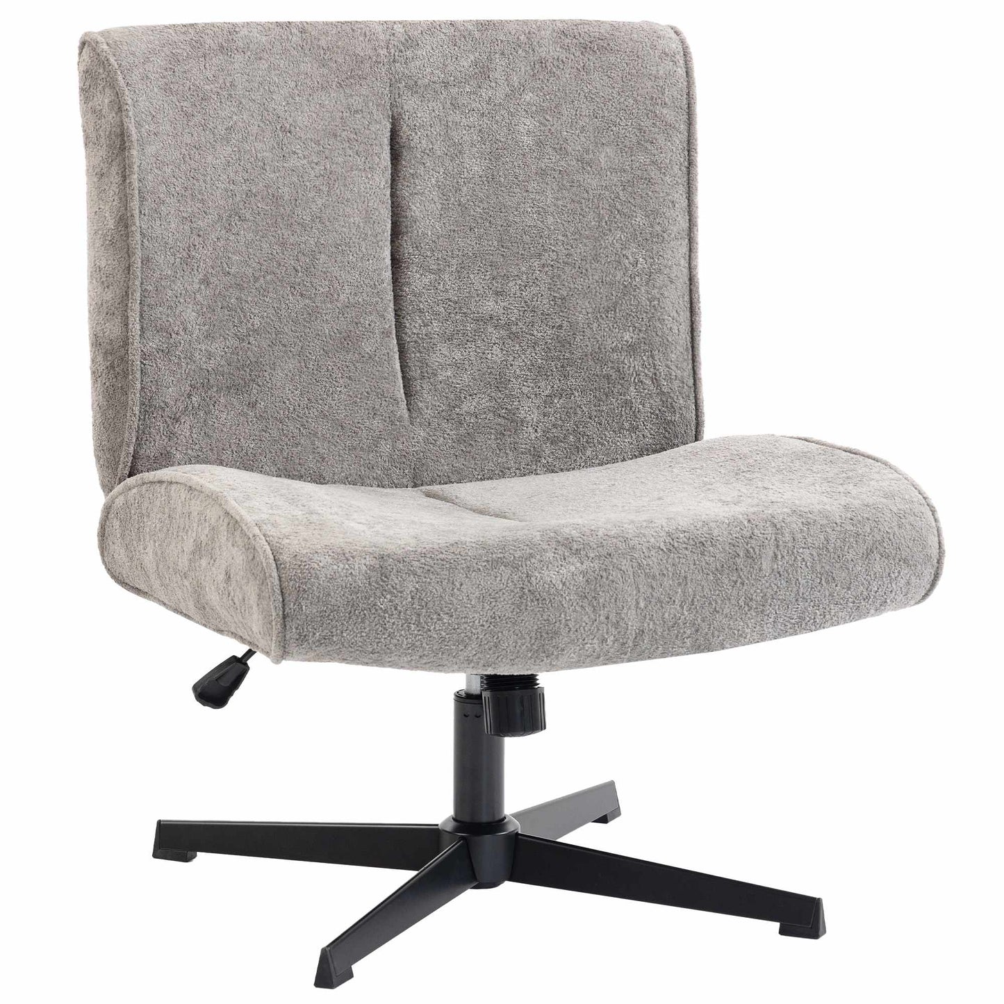 Swivel Accent Chair, Velvet Upholstered, Adjustable Height, Grey