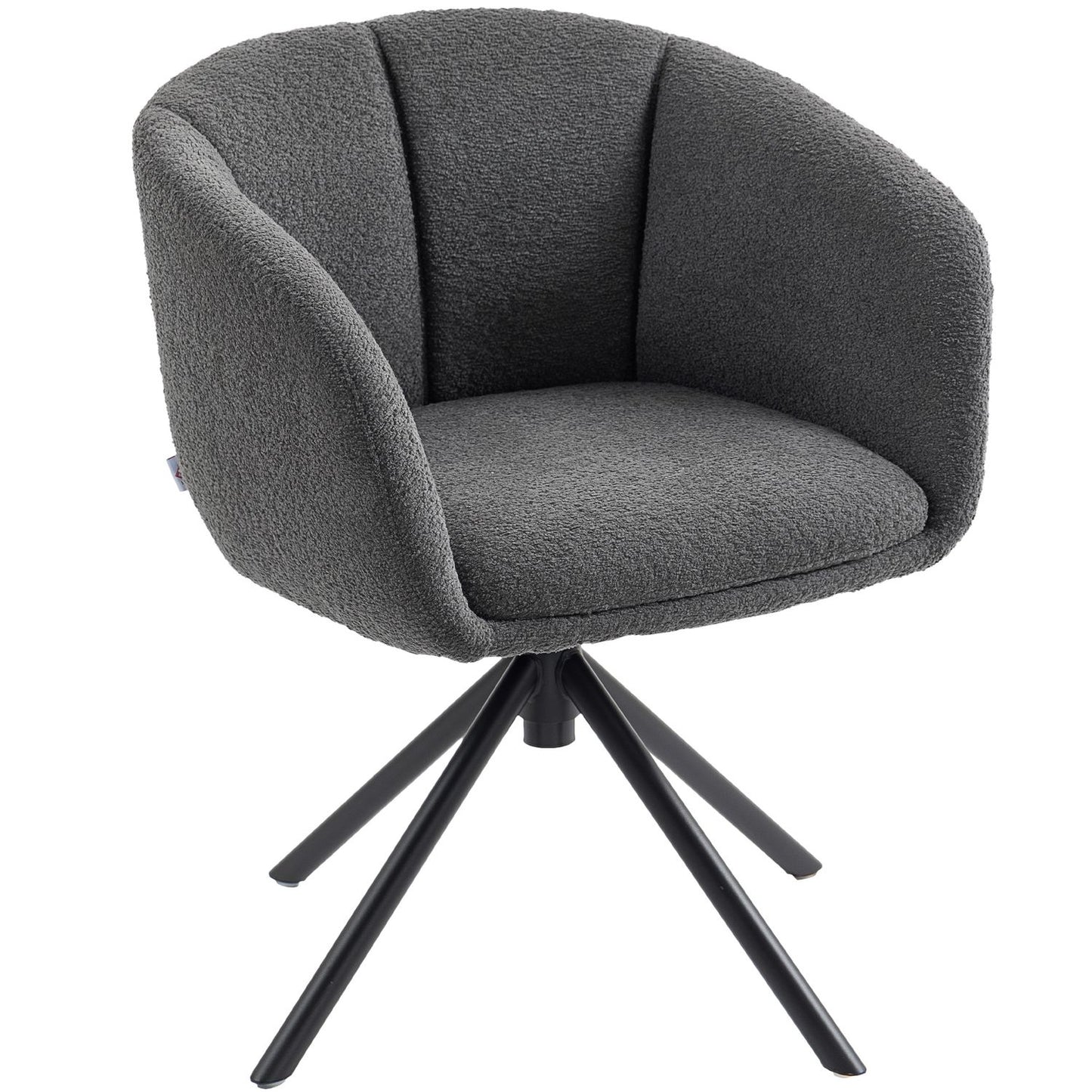 Swivel Armchair, Comfy Seat, Dark Grey, 120kg Capacity