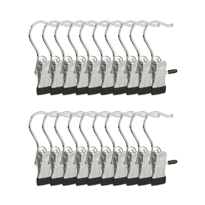 Swivel Boot Hangers Set of 20 Single Metal Clip Coat Hangers