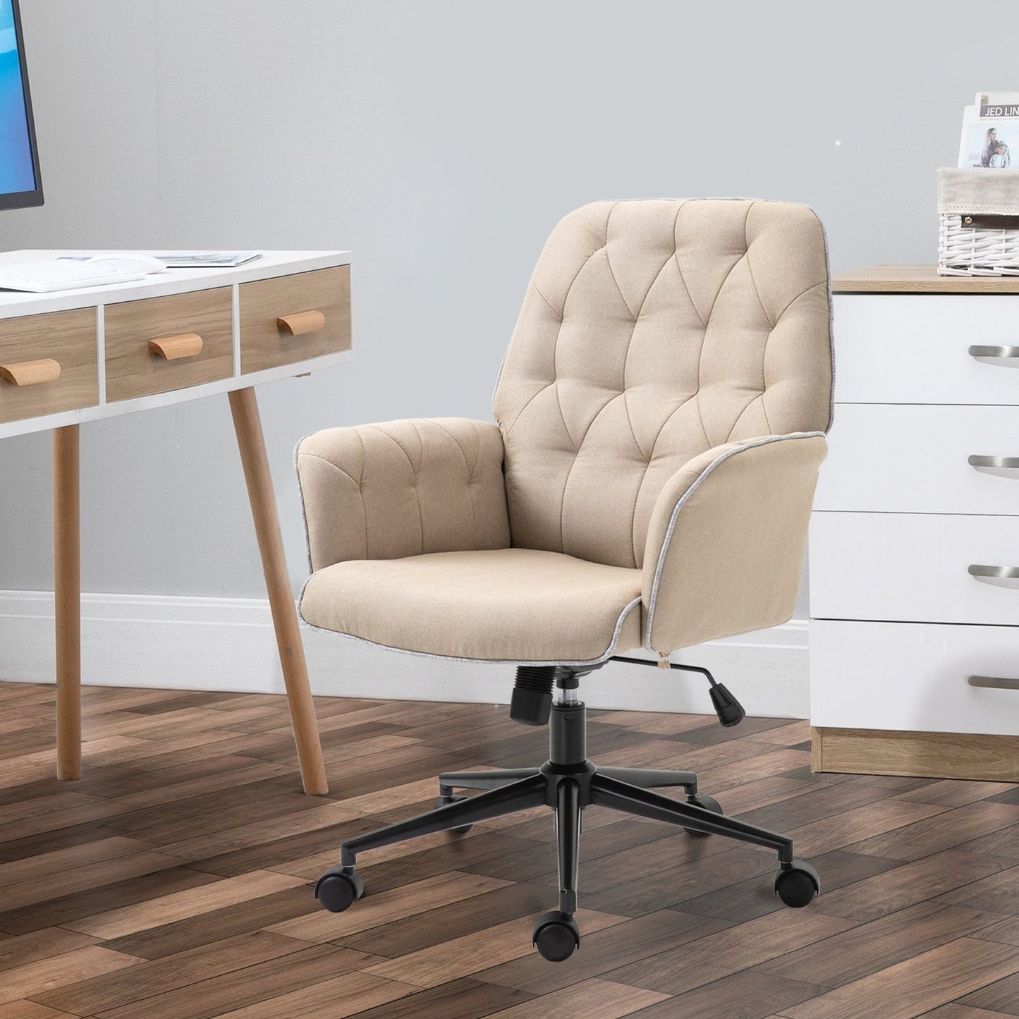 Ergonomic swivel office chair, height adjustable foam