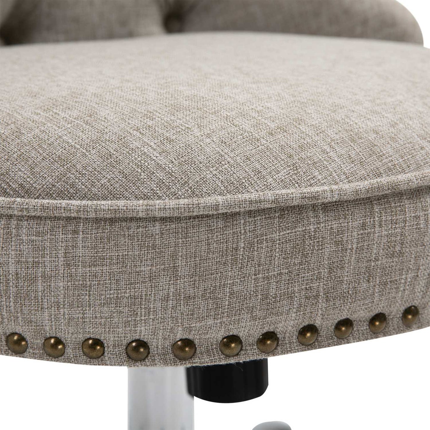 Executive Swivel Chair in light gray linen, adjustable in height