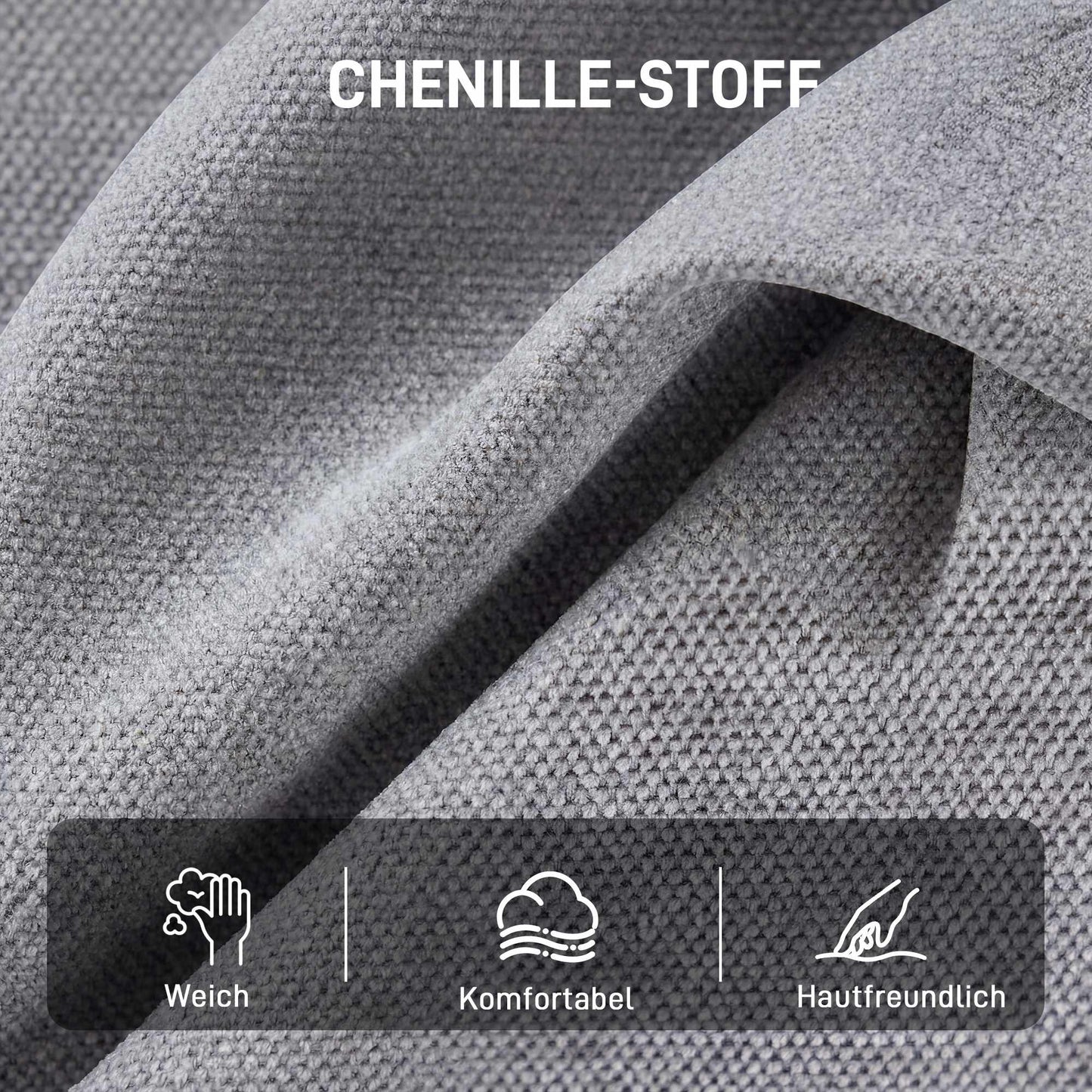 Swivel Lounge Chair, Chenille Fabric, 70 cm Seat