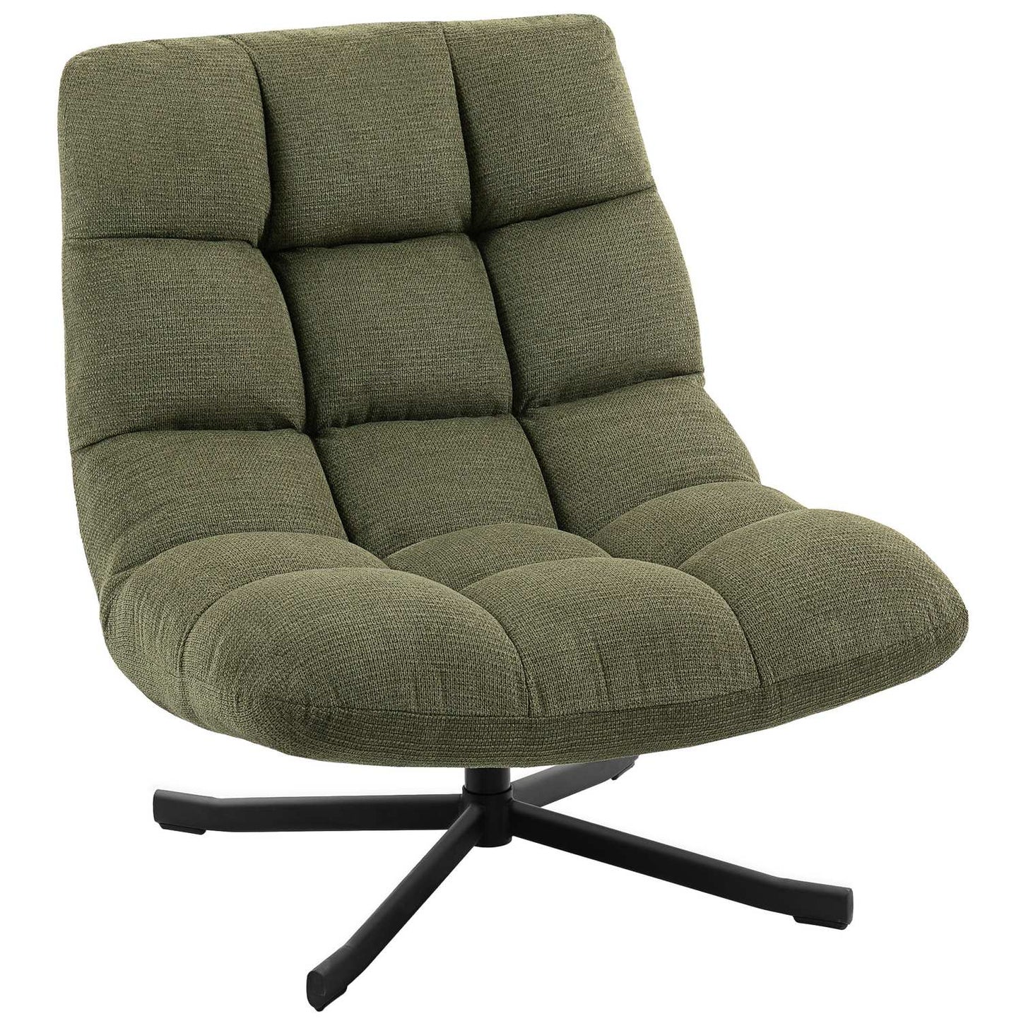 Swivel Lounge Chair, Wide Seat, Water-Resistant Chenille, Green