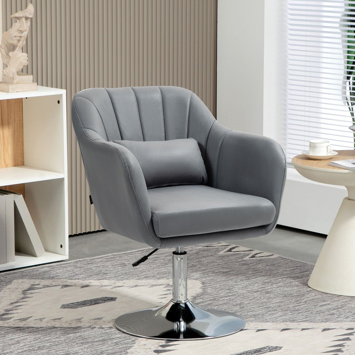 Adjustable Swivel Office Chair, Dark Grey, 60 x 60 x 79-91 cm
