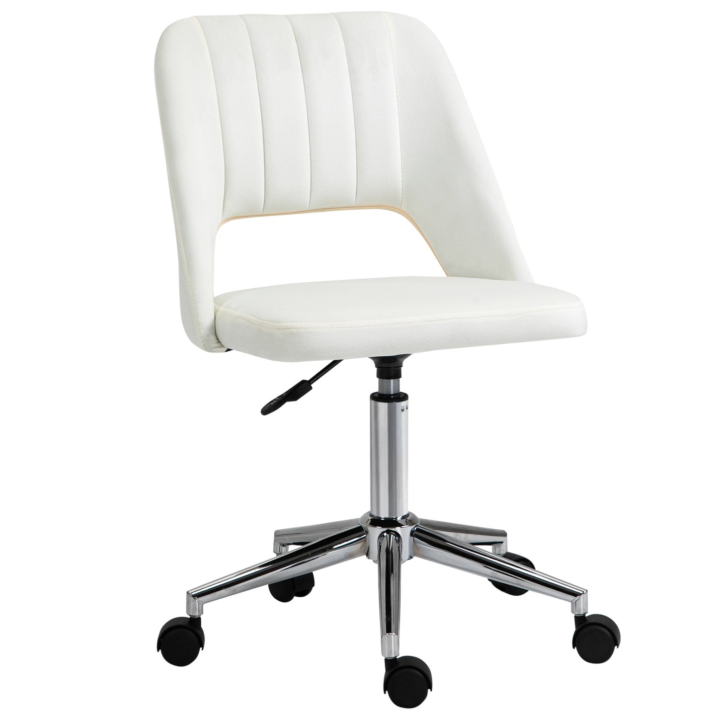 Height-adjustable beige swivel chair for office & living room