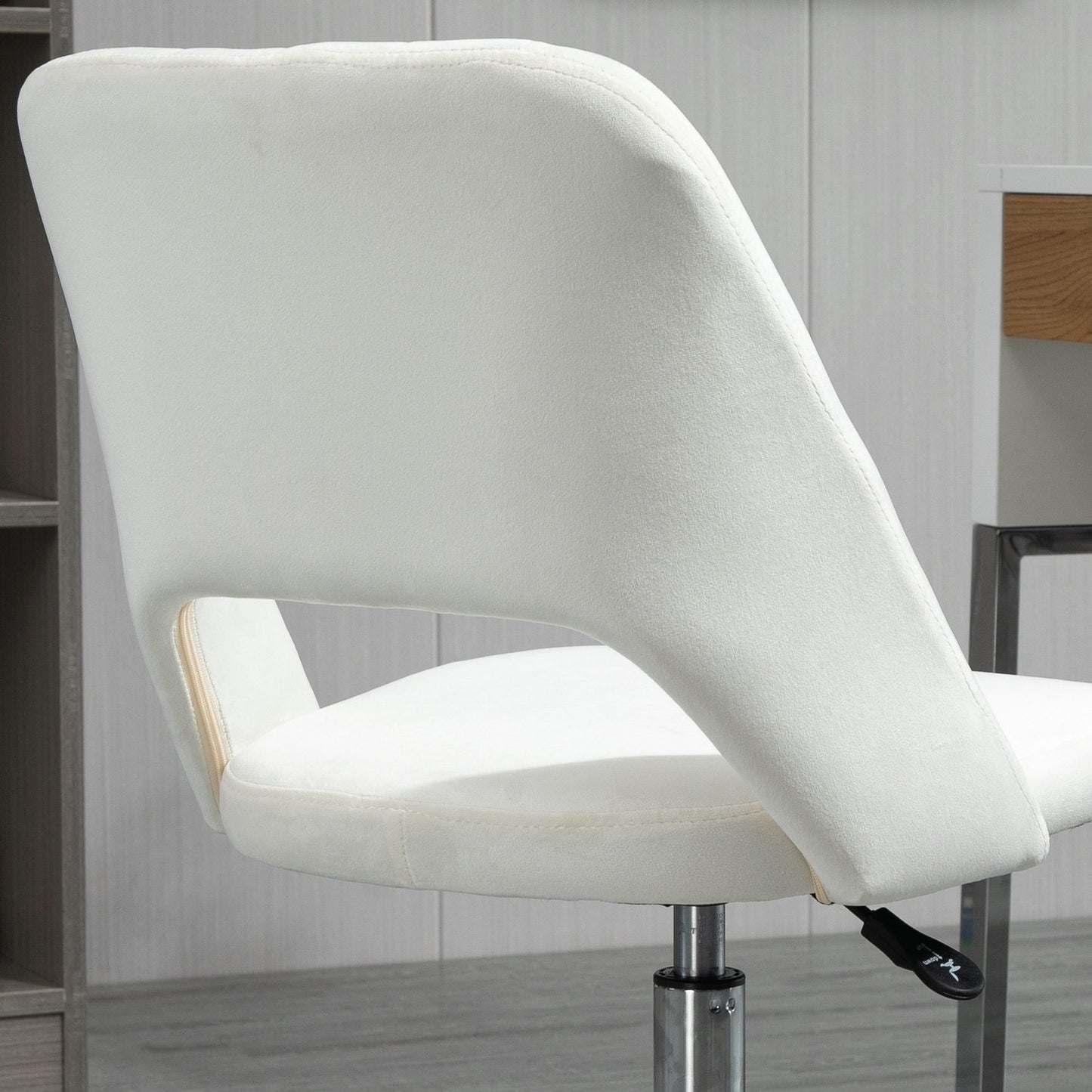 Height-adjustable beige swivel chair for office & living room