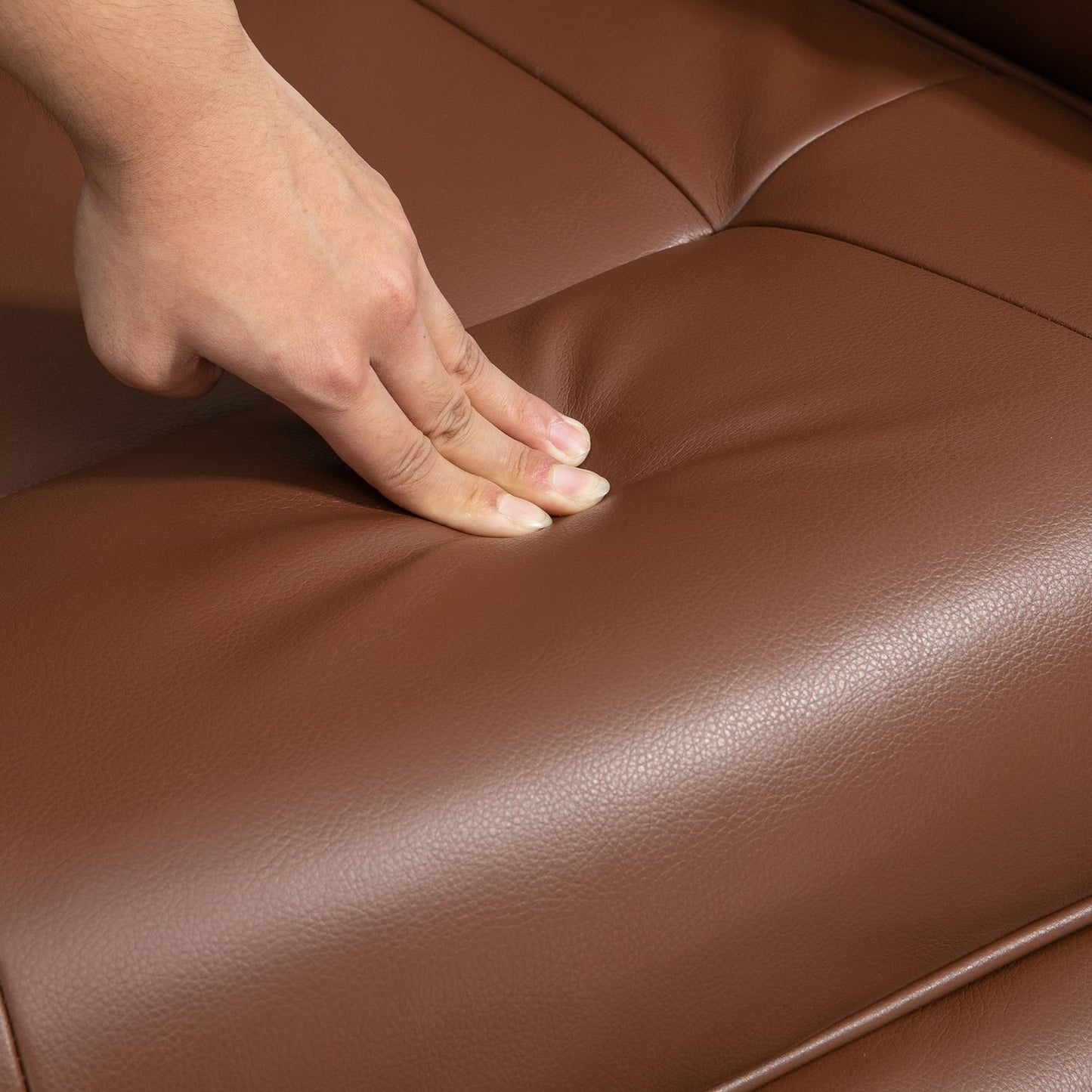 Reclining swivel chair, artificial leather with footrest