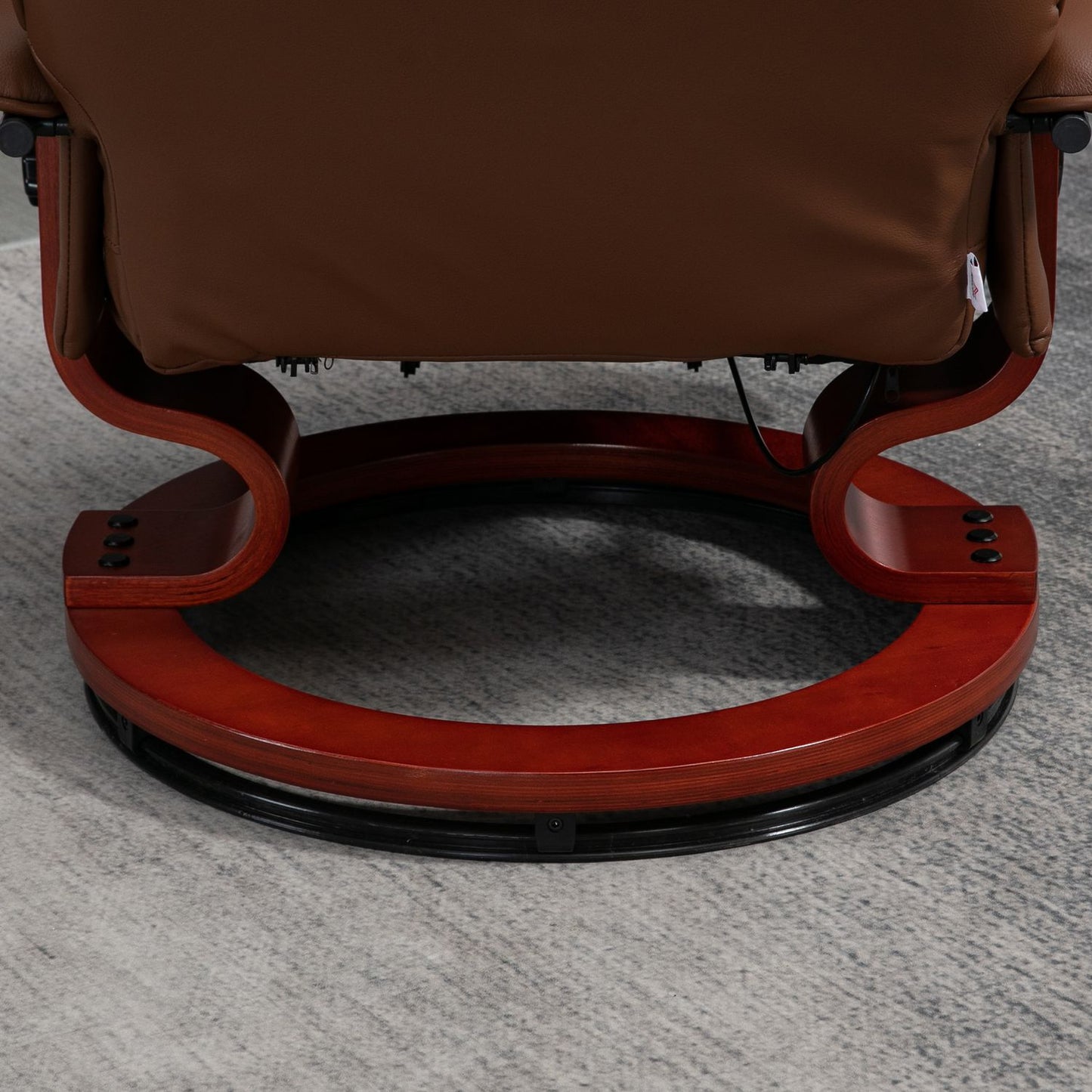 Reclining swivel chair, artificial leather with footrest