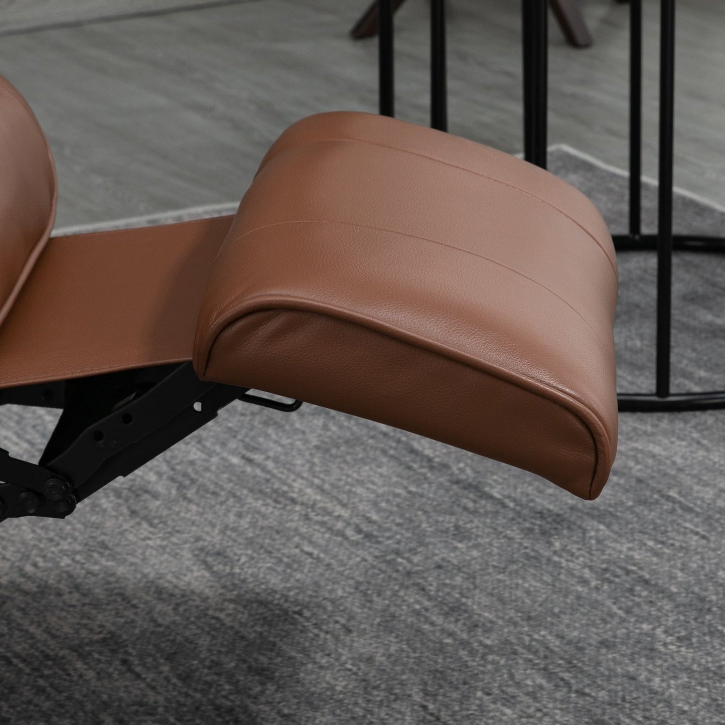 Reclining swivel chair, artificial leather with footrest