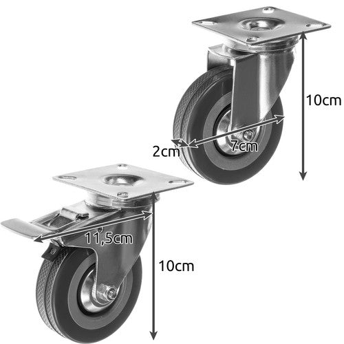 Swivel wheels - set of 4 pcs. Malatec 22537