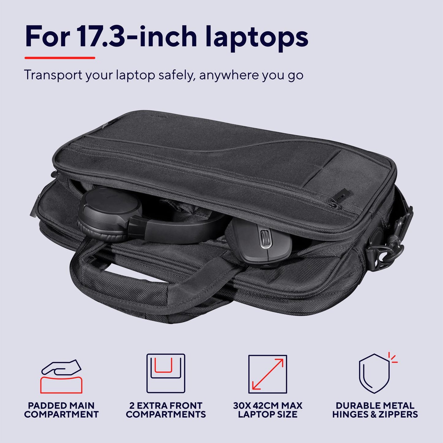 Sydney Laptop bag 17.3" Eco-friendly Black