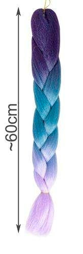 Synthetic hair braids ombre blue/fio W10342