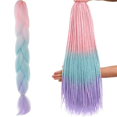 Synthetic hair ombre braids pink/ni/f W10341