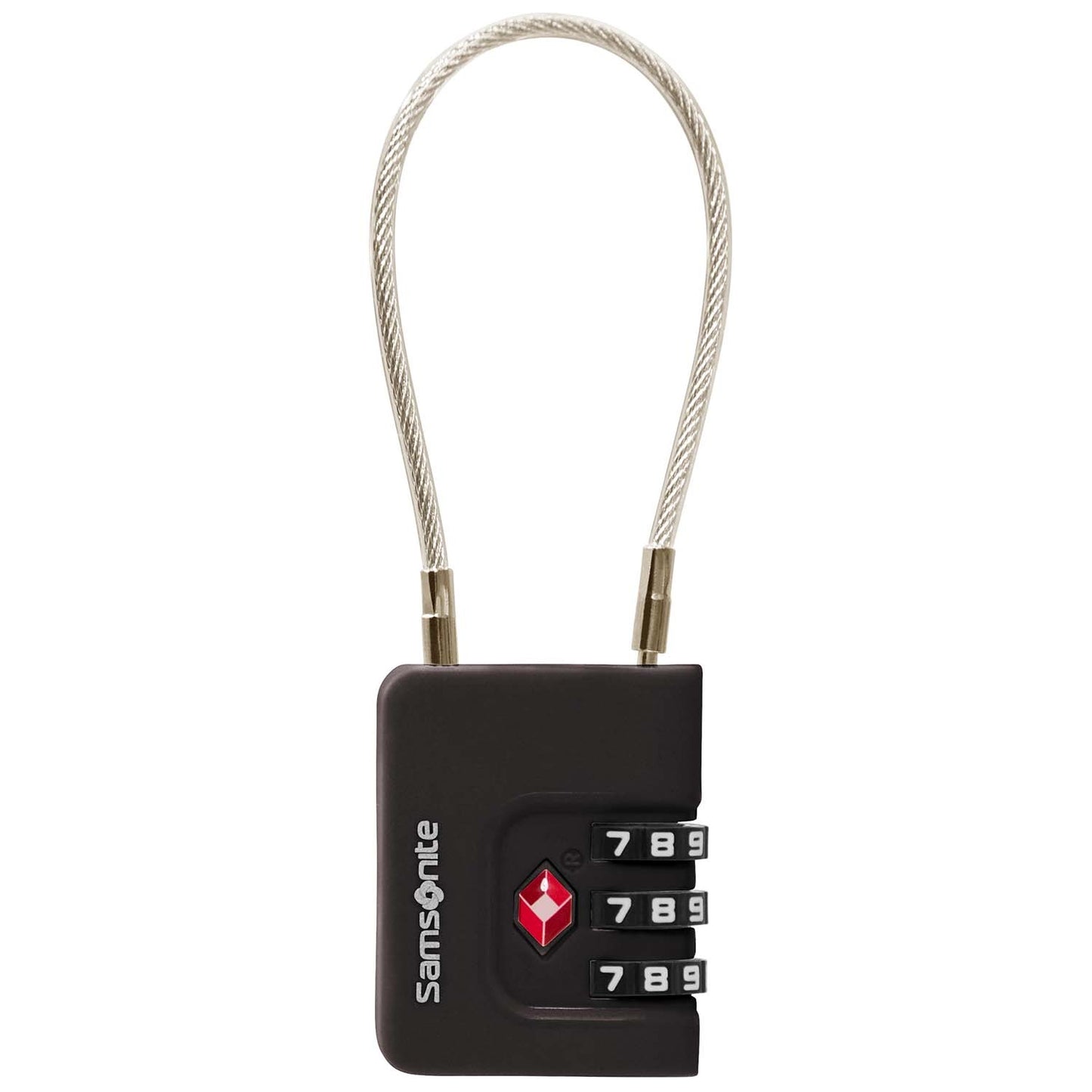 TSA Cable Lock, 3-Digit Combination, Black