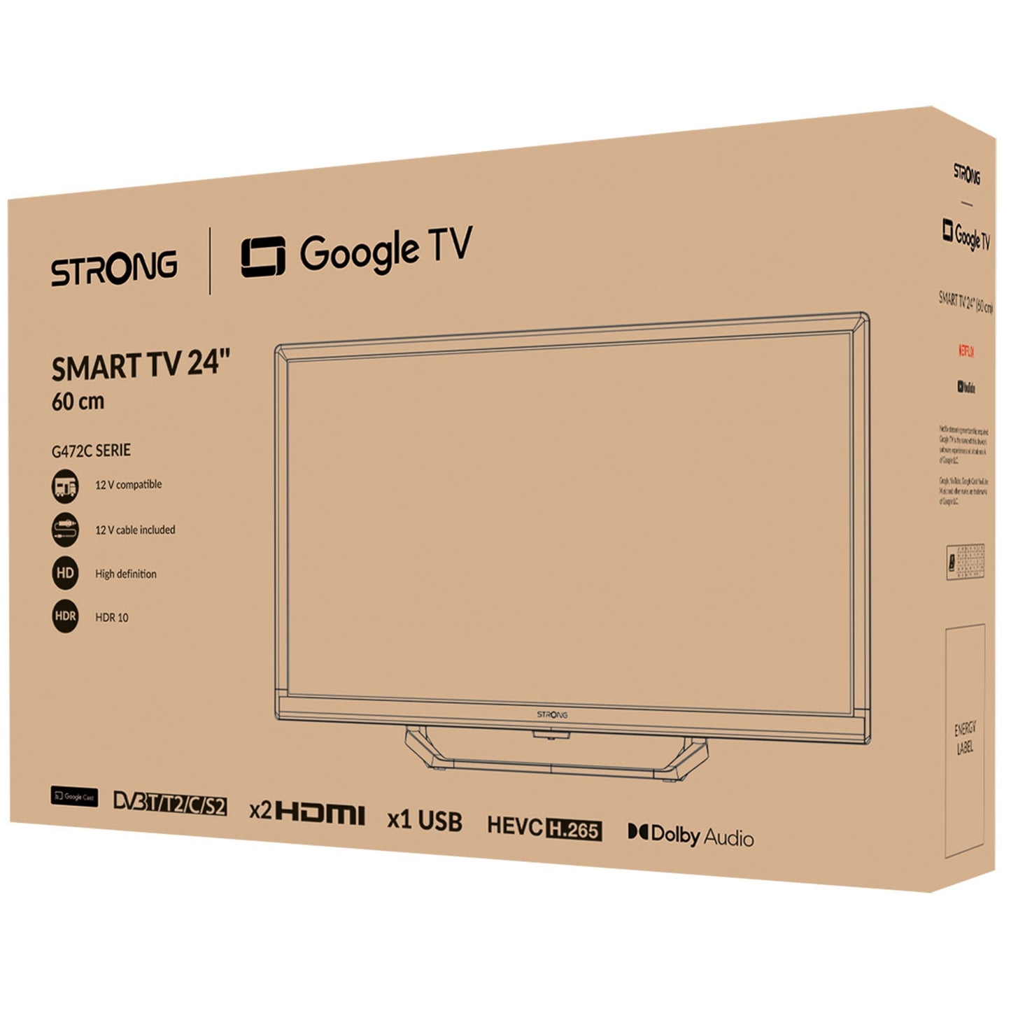 TV 24" 230/12Volt Google TV SRT24HG4723C Black